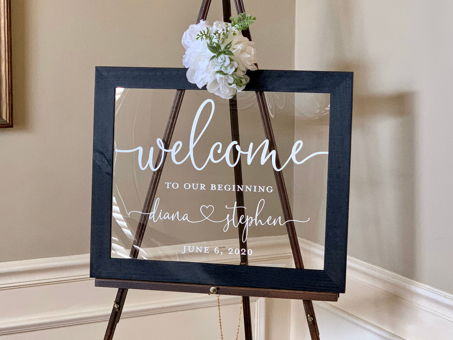 Welcome to Our Beginning Sign,  Acrylic Wedding Sign