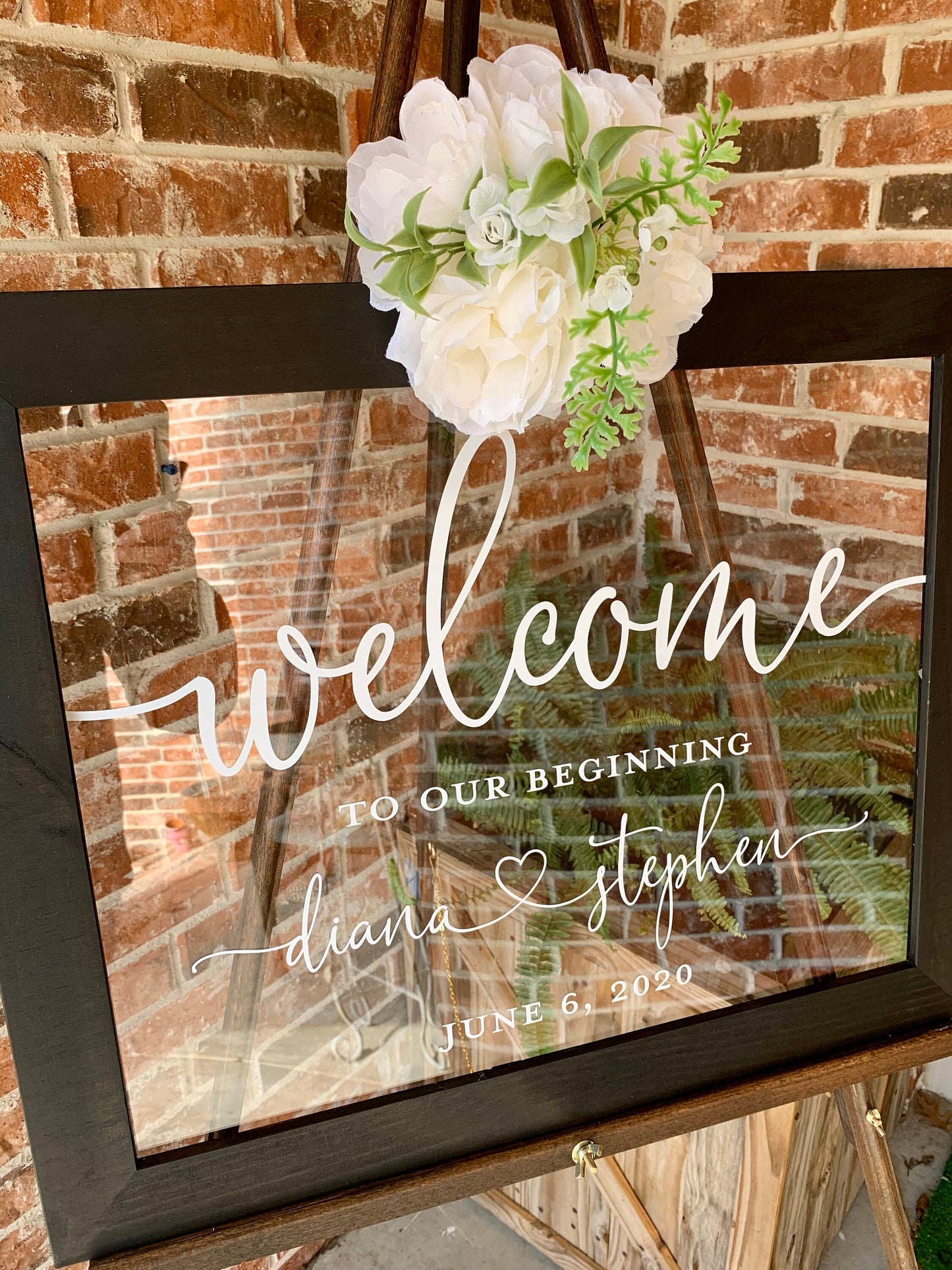 Welcome to Our Beginning Sign,  Acrylic Wedding Sign