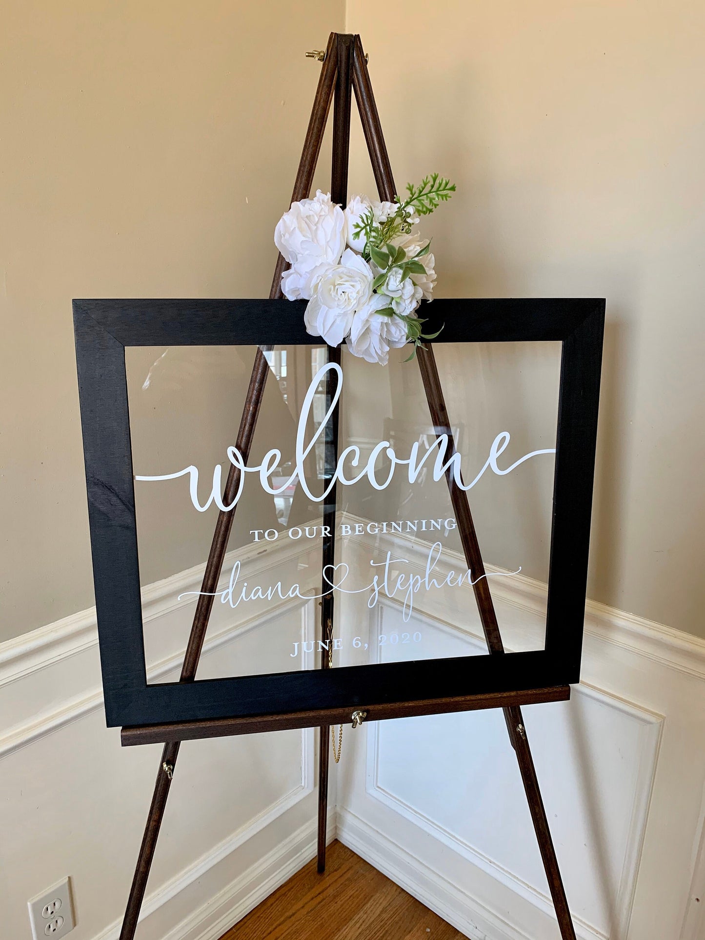 Welcome to Our Beginning Sign,  Acrylic Wedding Sign