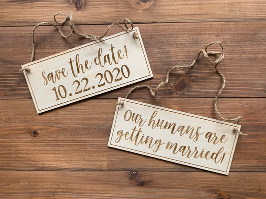 Dog Save the Date Sign, Save our new date/My Parents changed their date, Save the Date Photo Prop