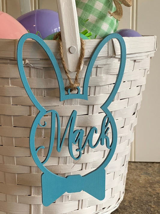 Large Personalized Easter Basket Tag, Custom Colors, Custom Name Tag