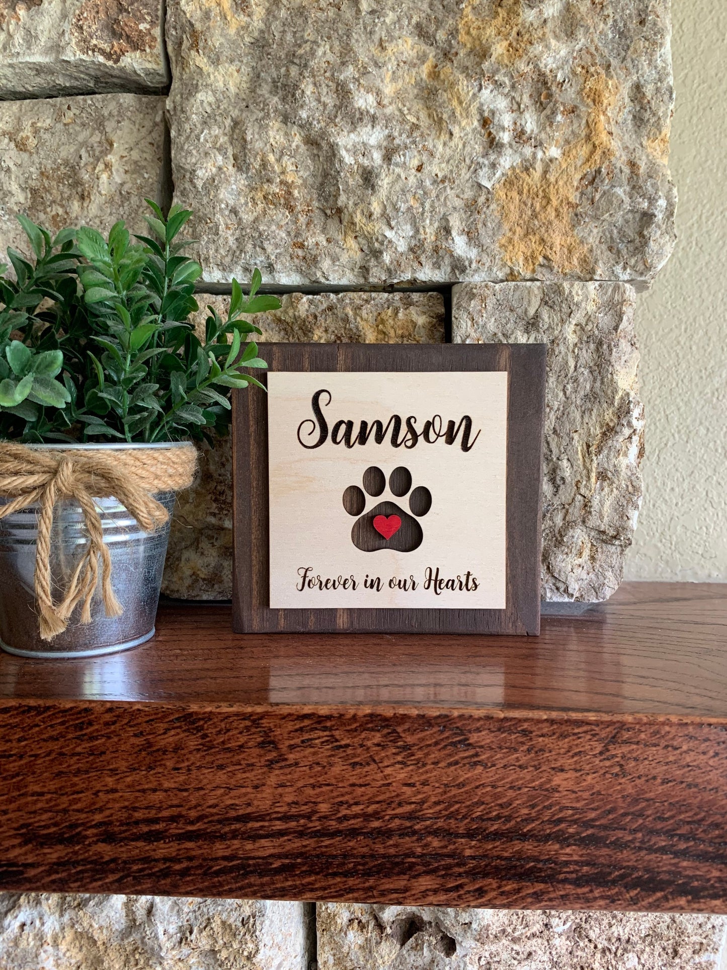 Custom Engraved Pet Memorial Sign, Photo Holder