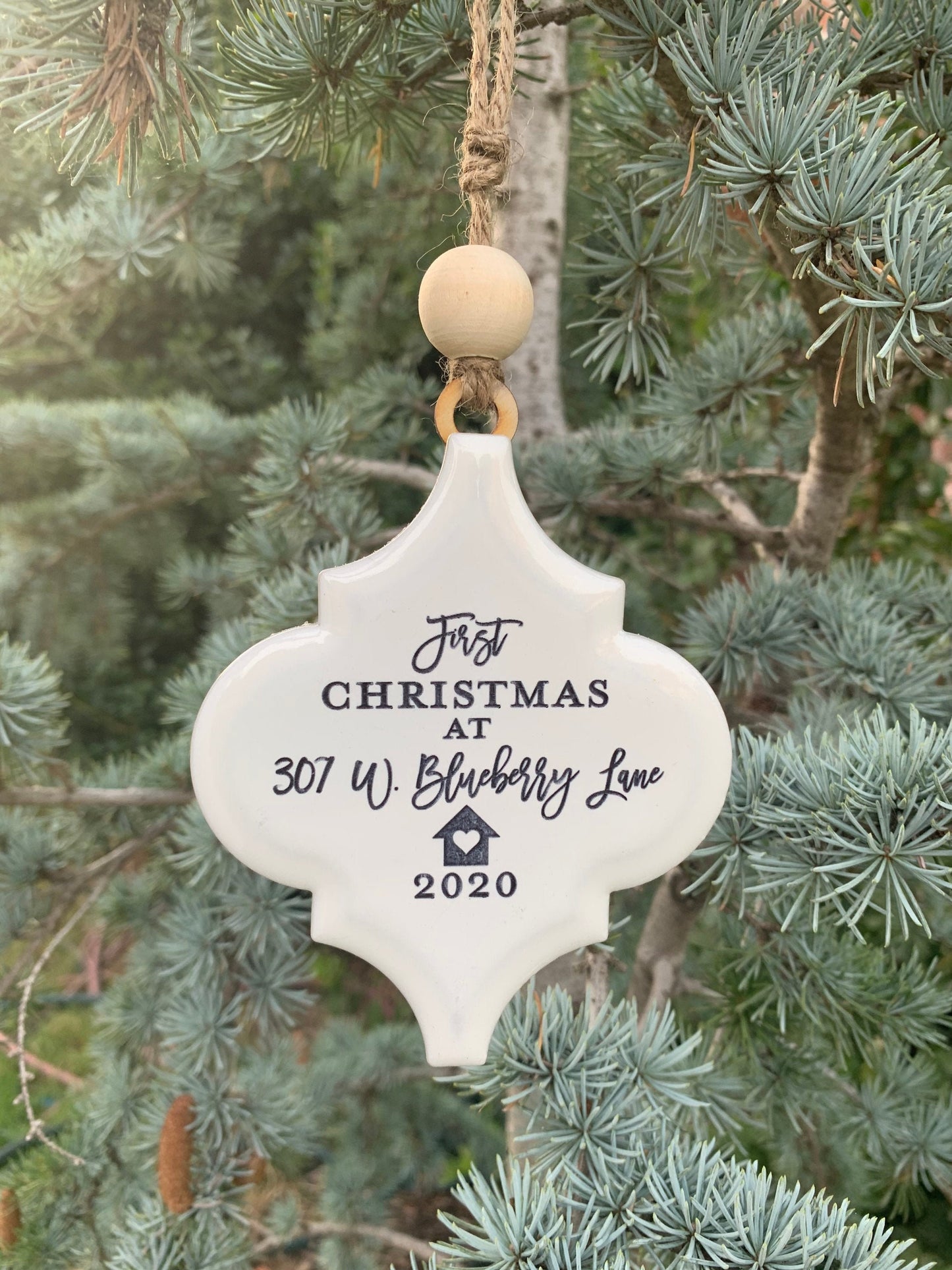 Personalized Engraved Christmas Ornament, New Home, First Christmas Married, Mr and Mrs Ornament