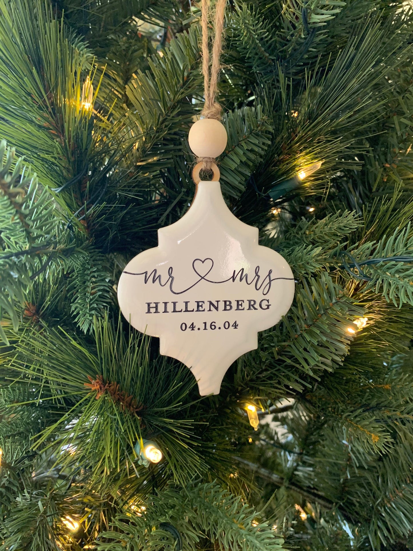 Personalized Engraved Christmas Ornament, New Home, First Christmas Married, Mr and Mrs Ornament