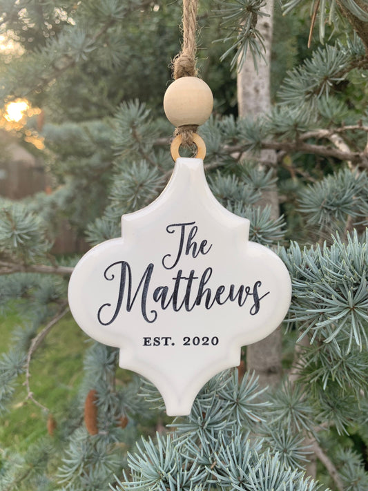 Personalized Engraved Christmas Ornament, New Home, First Christmas Married, Mr and Mrs Ornament