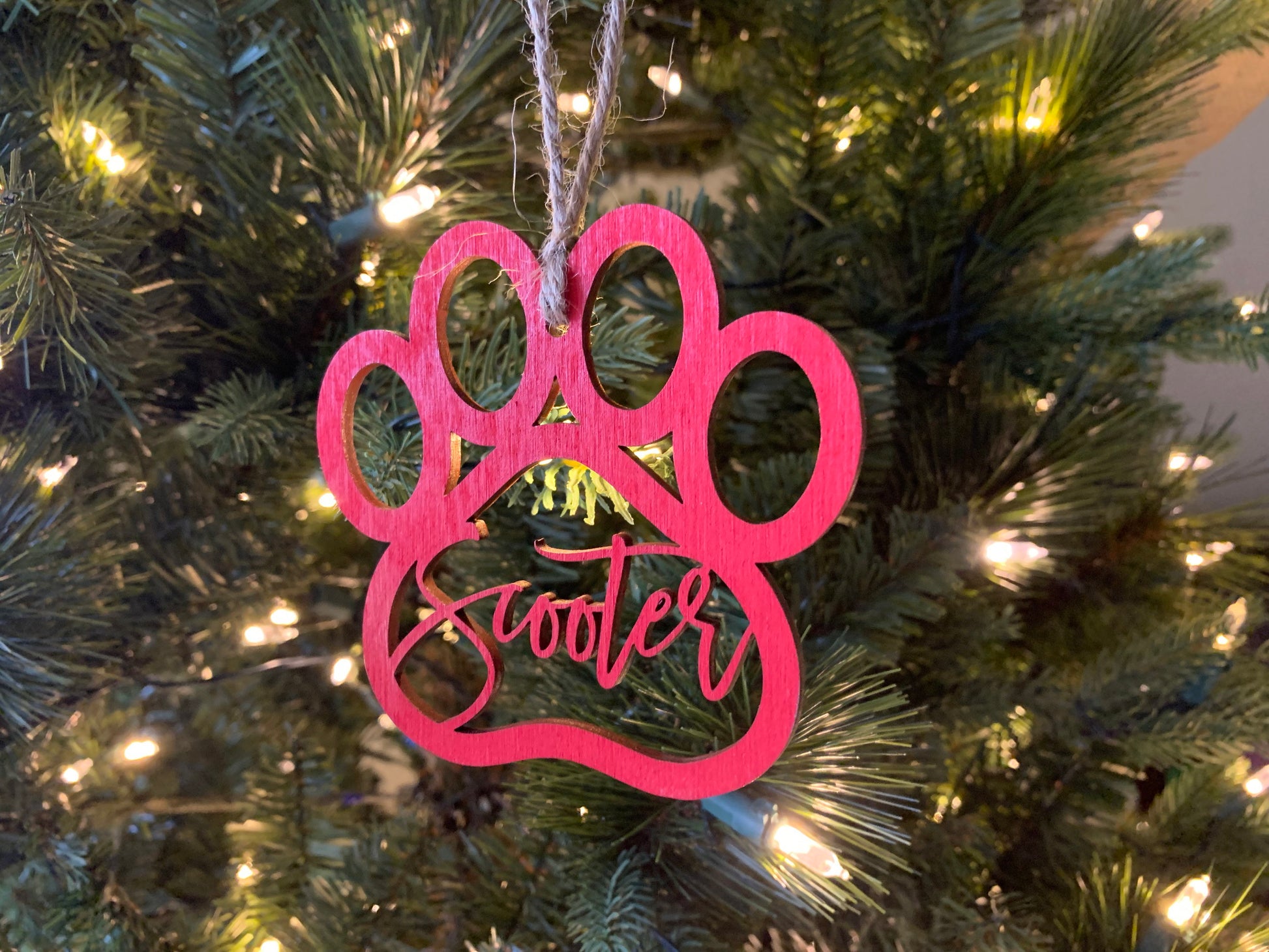 Personalized Dog Paw Ornament