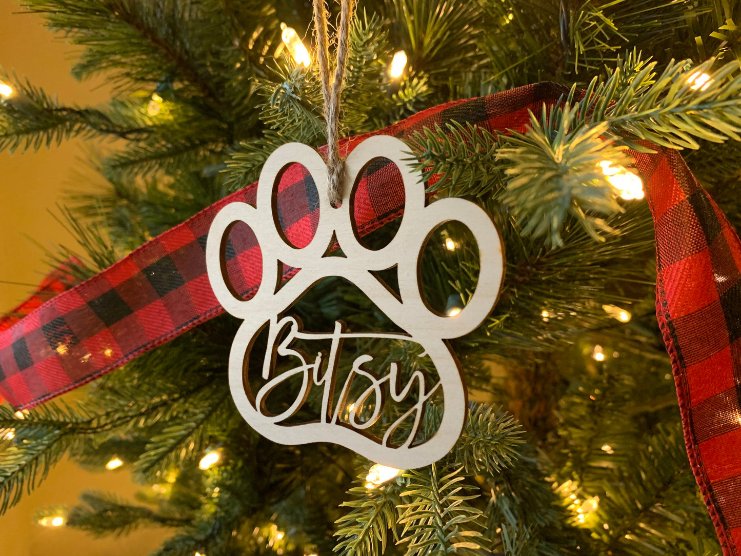 Personalized Dog Paw Ornament