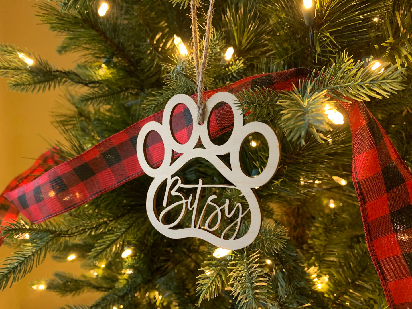 Personalized Dog Paw Ornament