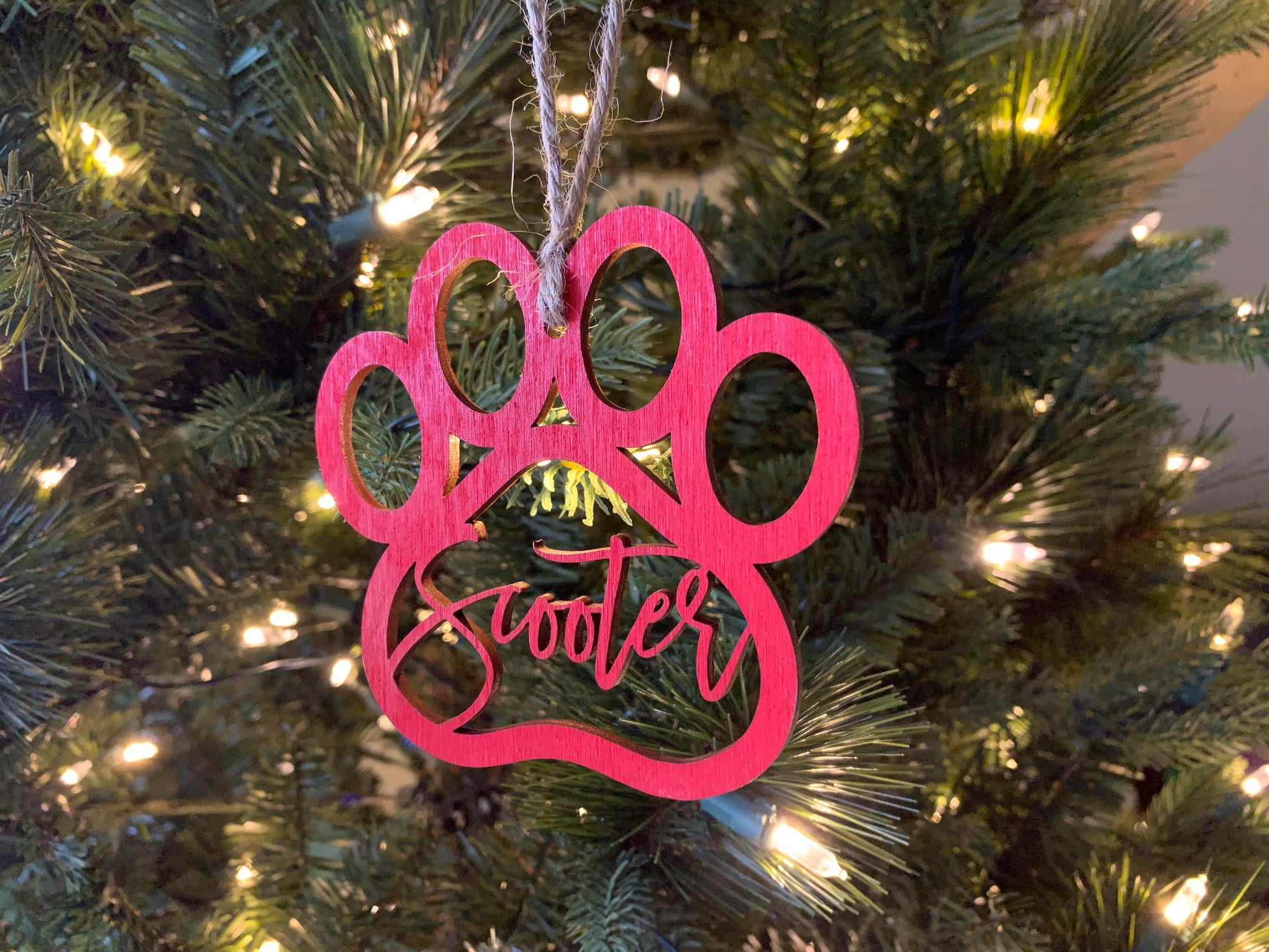 Personalized Dog Paw Ornament