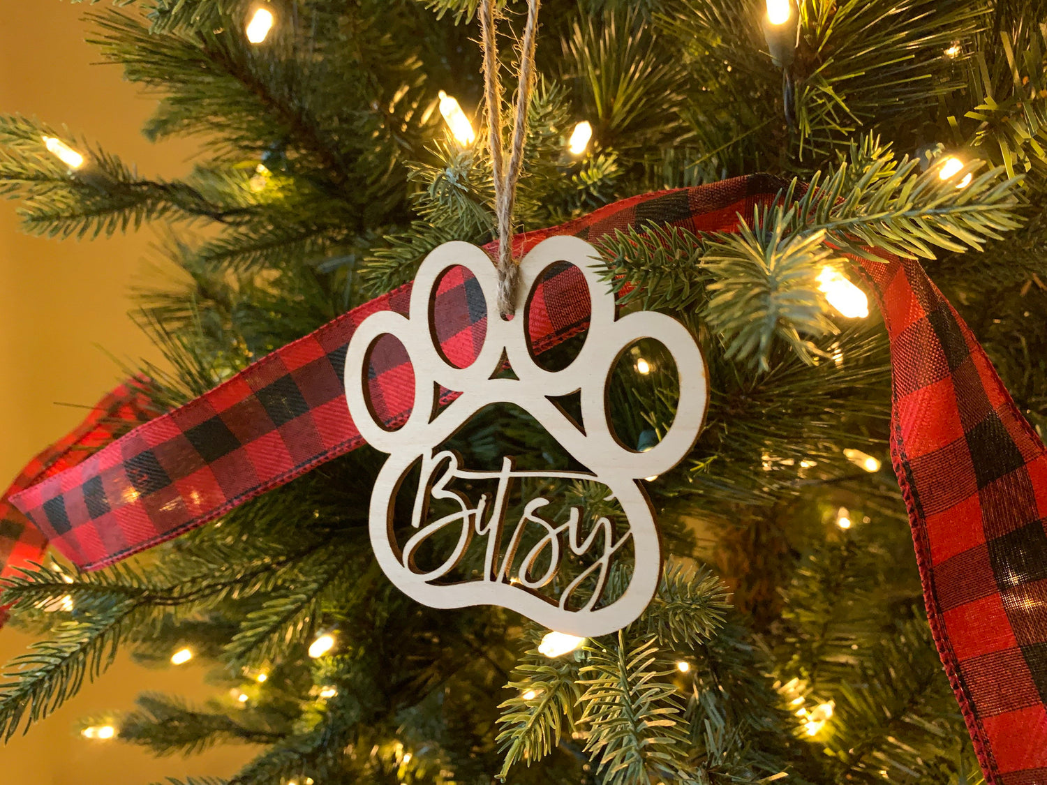 Personalized Dog Paw Ornament