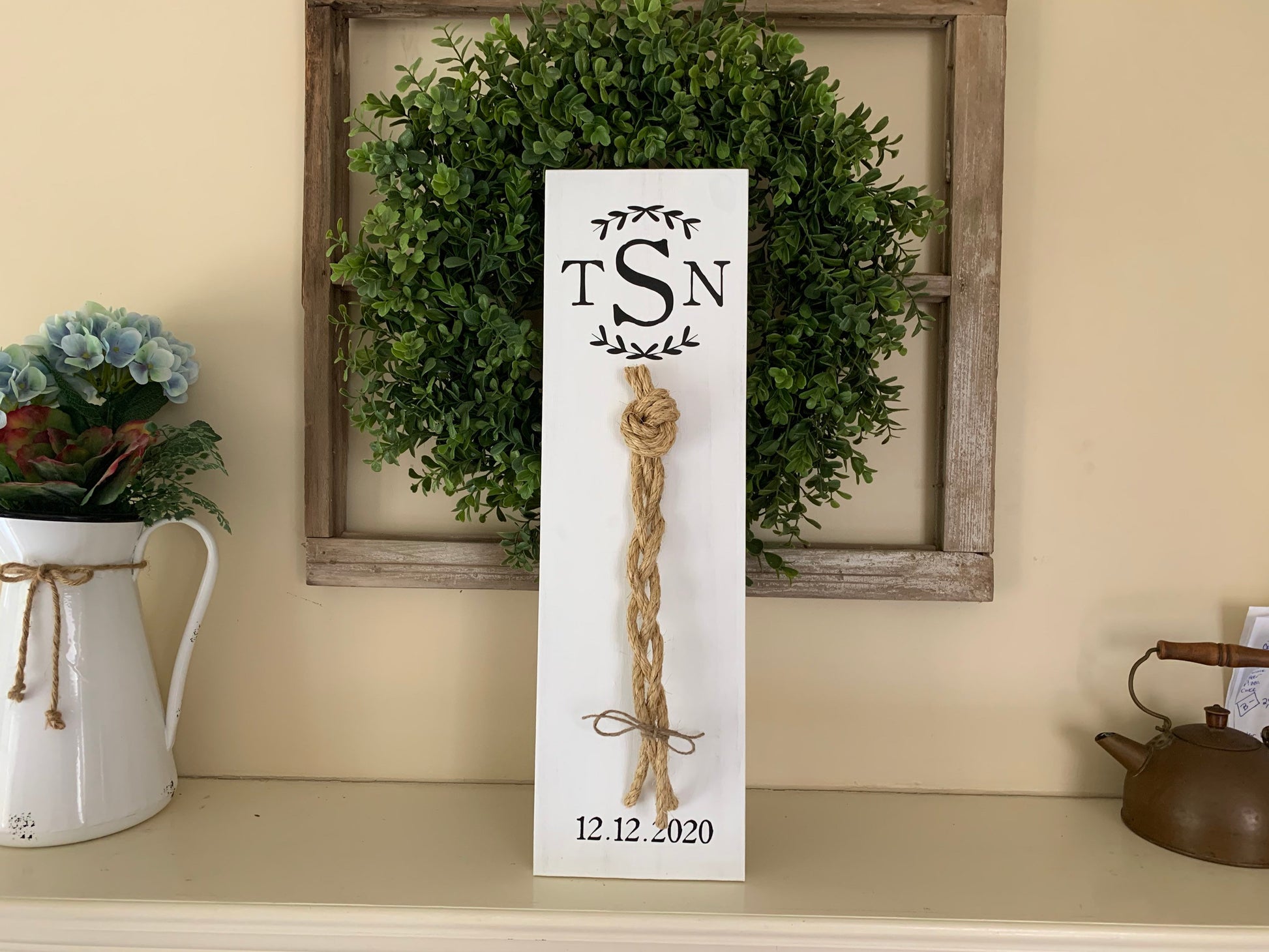 A Cord Of Three Strands Wedding Sign, Rustic Wedding Gift