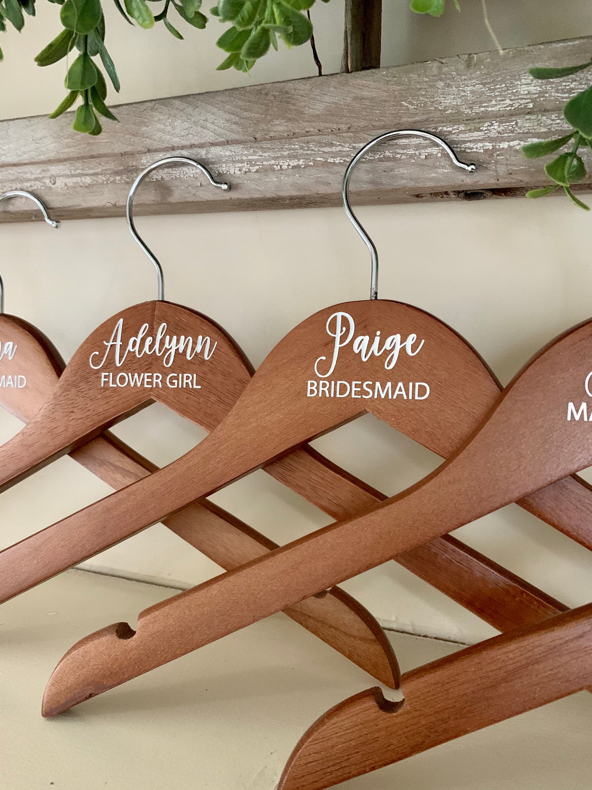 Custom Engraved Wedding Hangers, Bridal Party Hangers