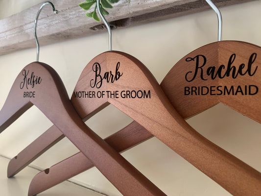 Custom Engraved Wedding Hangers, Bridal Party Hangers