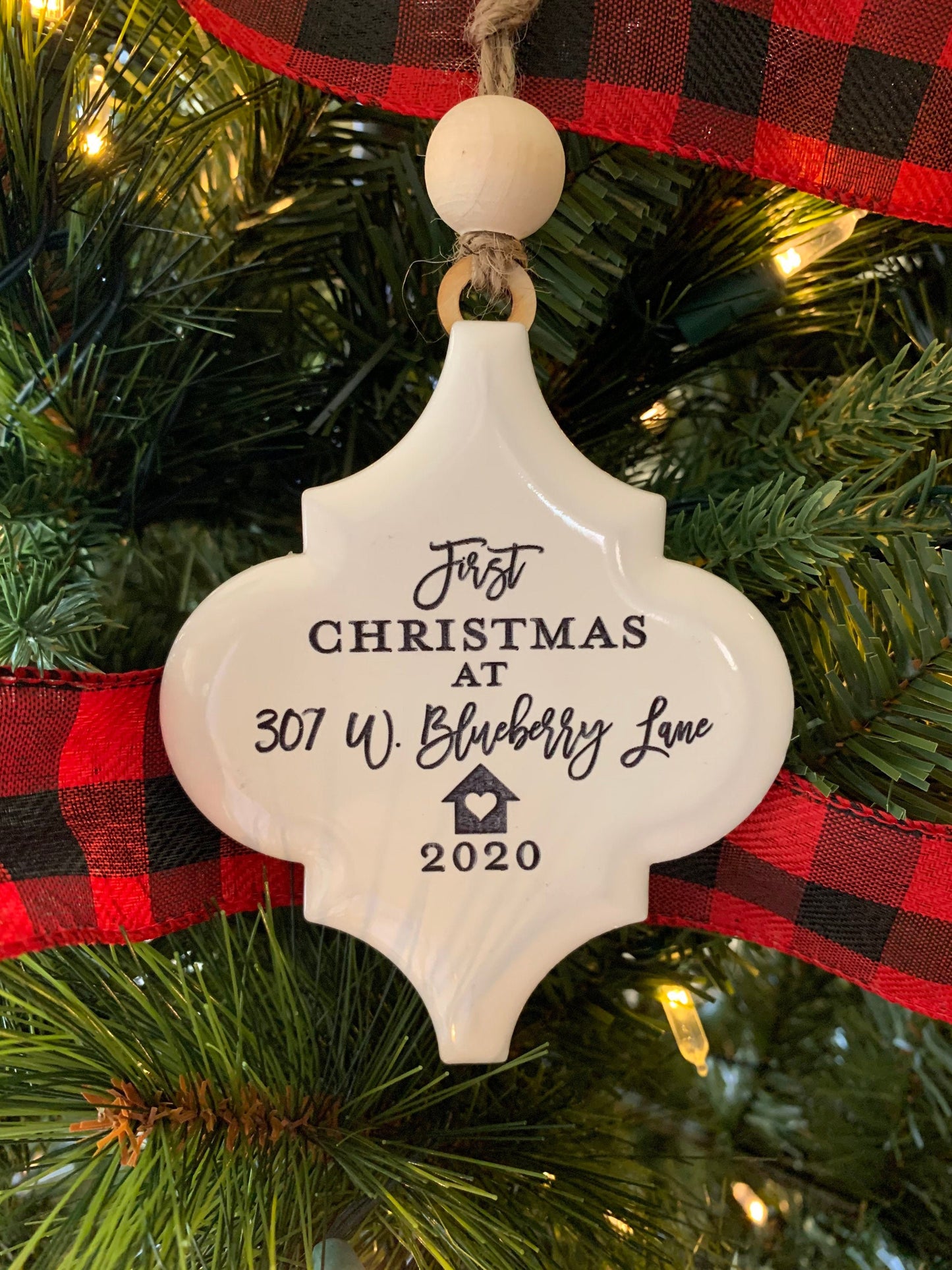 Personalized Engraved Christmas Ornament, New Home, First Christmas Married, Mr and Mrs Ornament