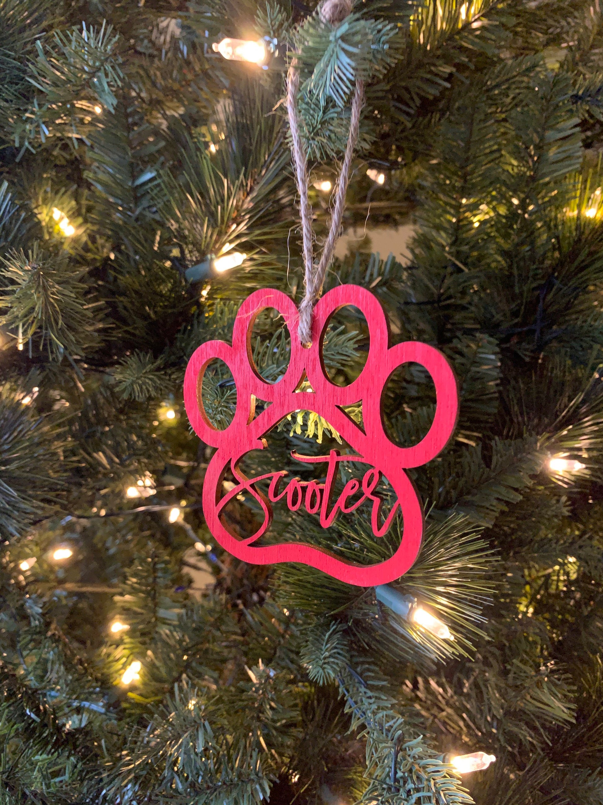 Personalized Dog Paw Ornament