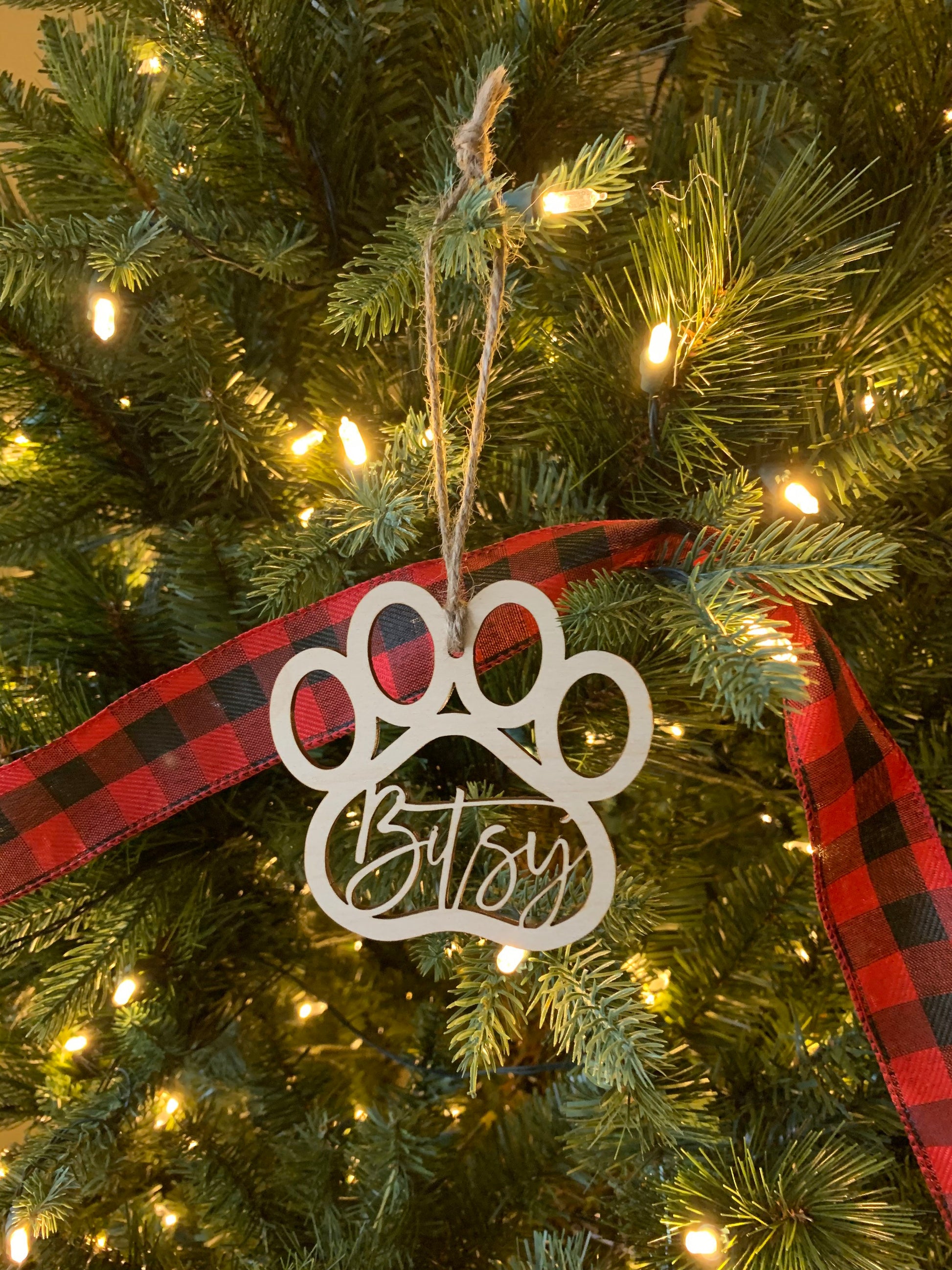 Personalized Dog Paw Ornament