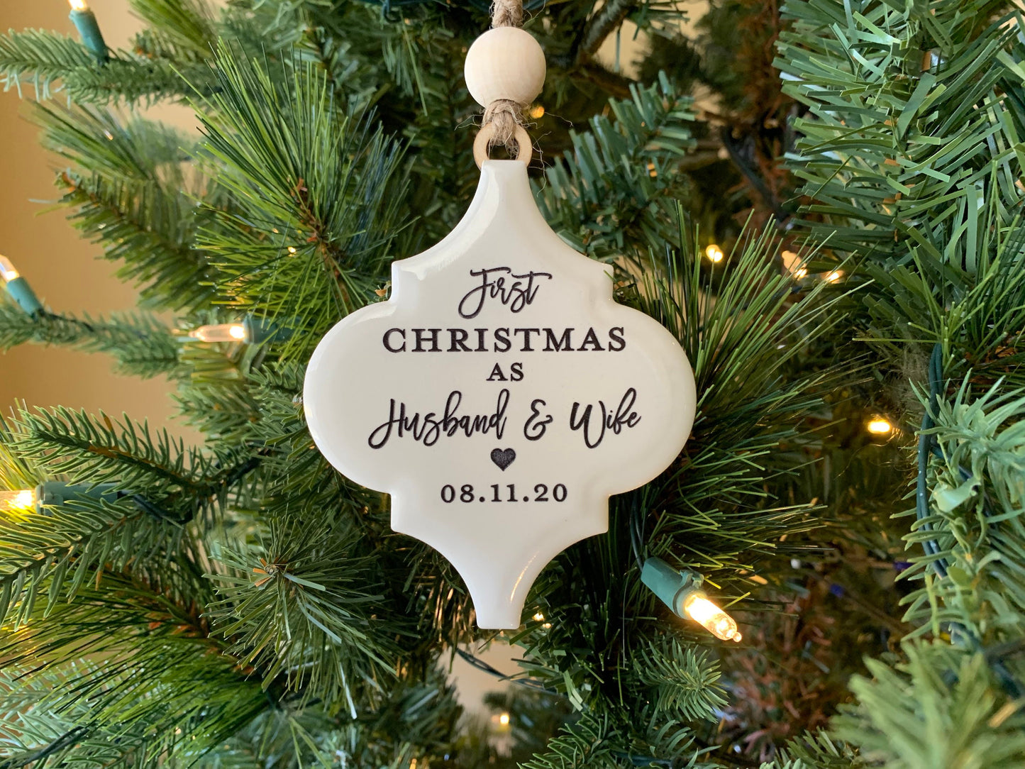 Personalized Christmas Ornament, New Home, First Christmas Married, Mr and Mrs Ornament