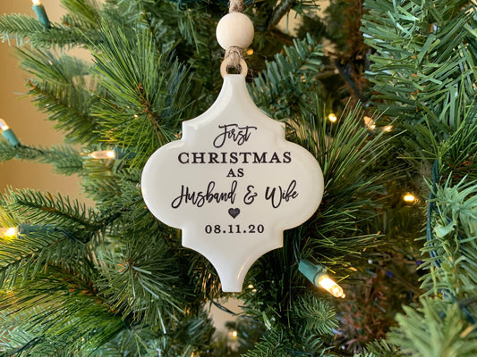 Personalized  Christmas Ornament, New Home, First Christmas Married, Mr and Mrs Ornament