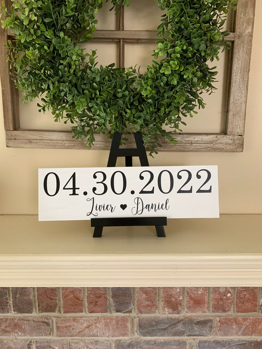 Save the Date Sign, Wedding Announcement Sign, Engagement Photo Prop, Rustic Wedding Decor