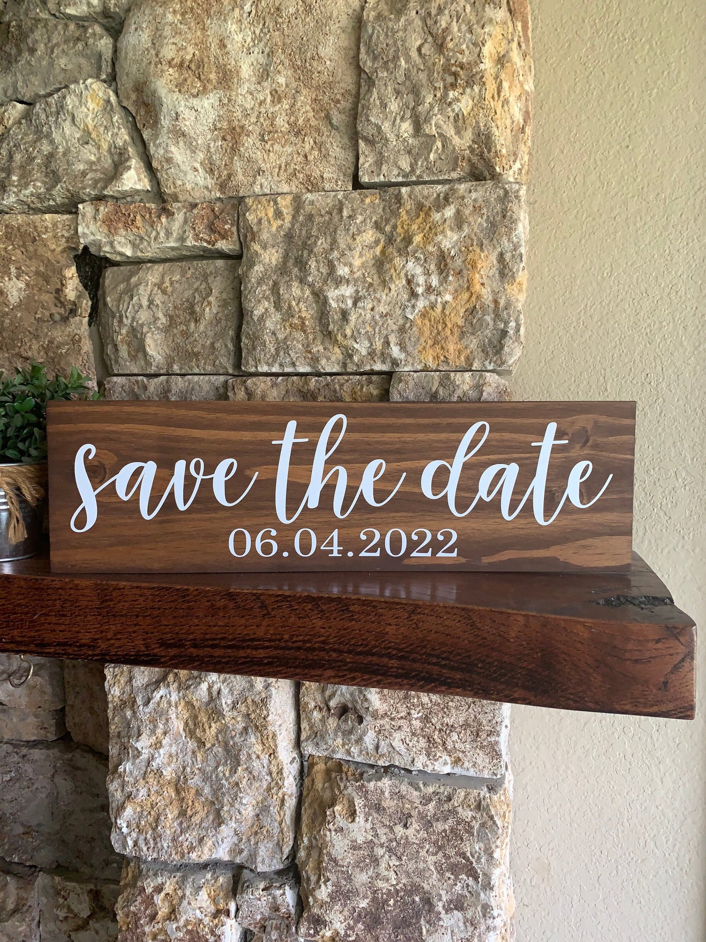 Save the Date Sign, Wedding Announcement Sign, Engagement Photo Prop, Rustic Wedding Decor