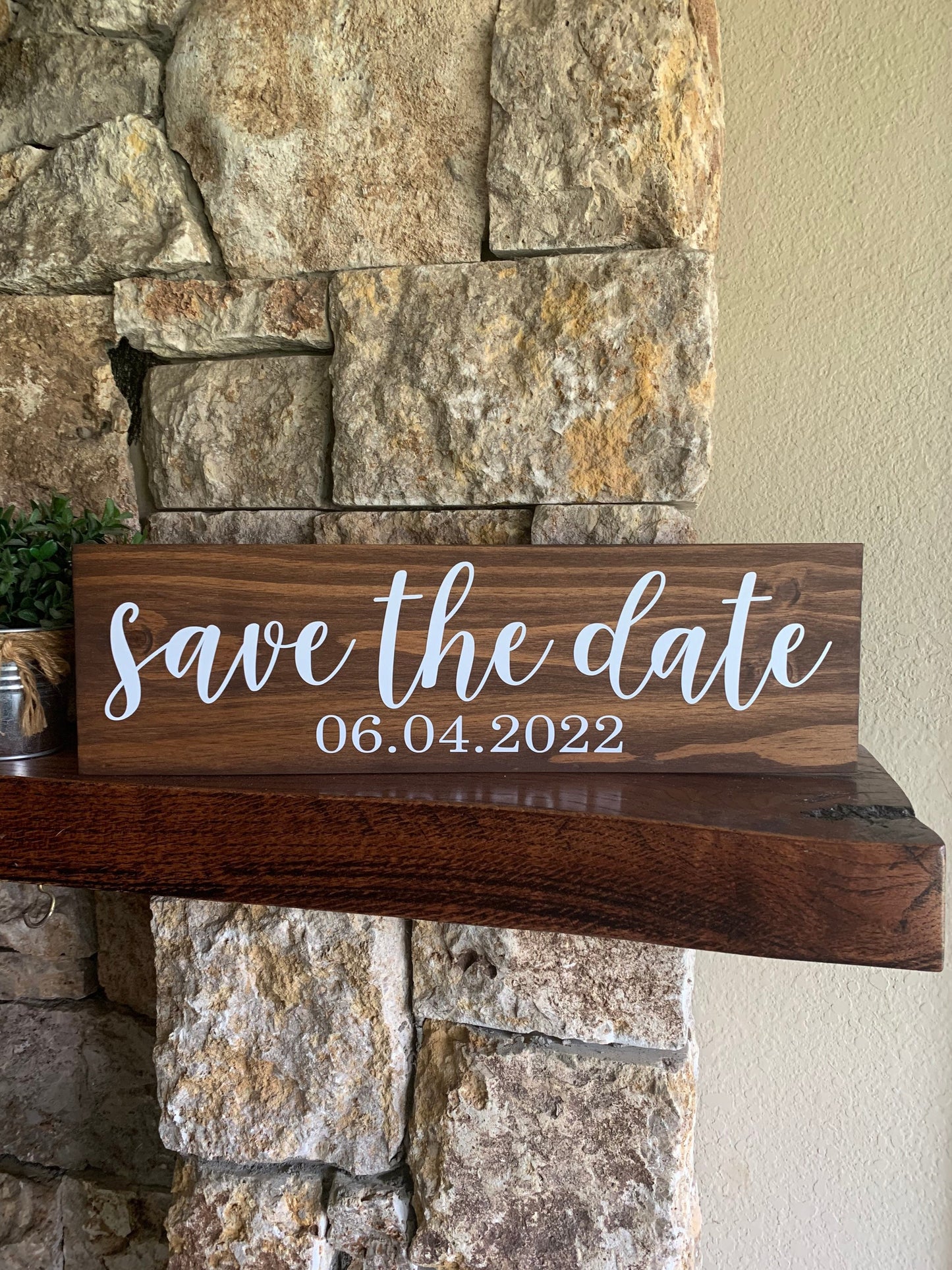 Save the Date Sign, Wedding Announcement Sign, Engagement Photo Prop, Rustic Wedding Decor