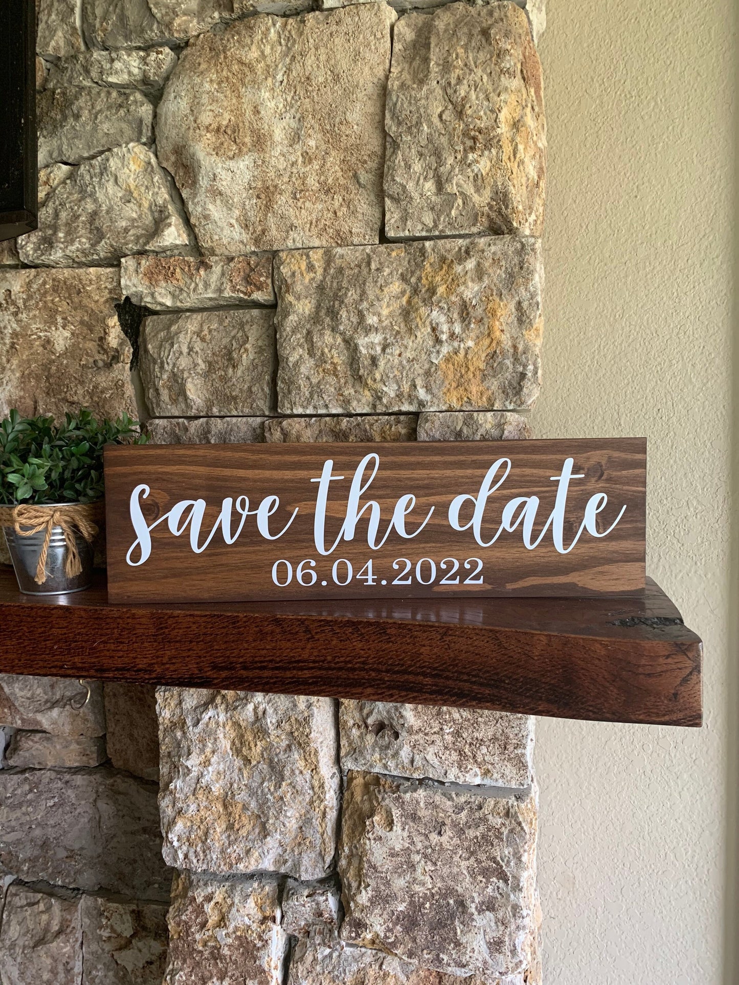 Save the Date Sign, Wedding Announcement Sign, Engagement Photo Prop, Rustic Wedding Decor