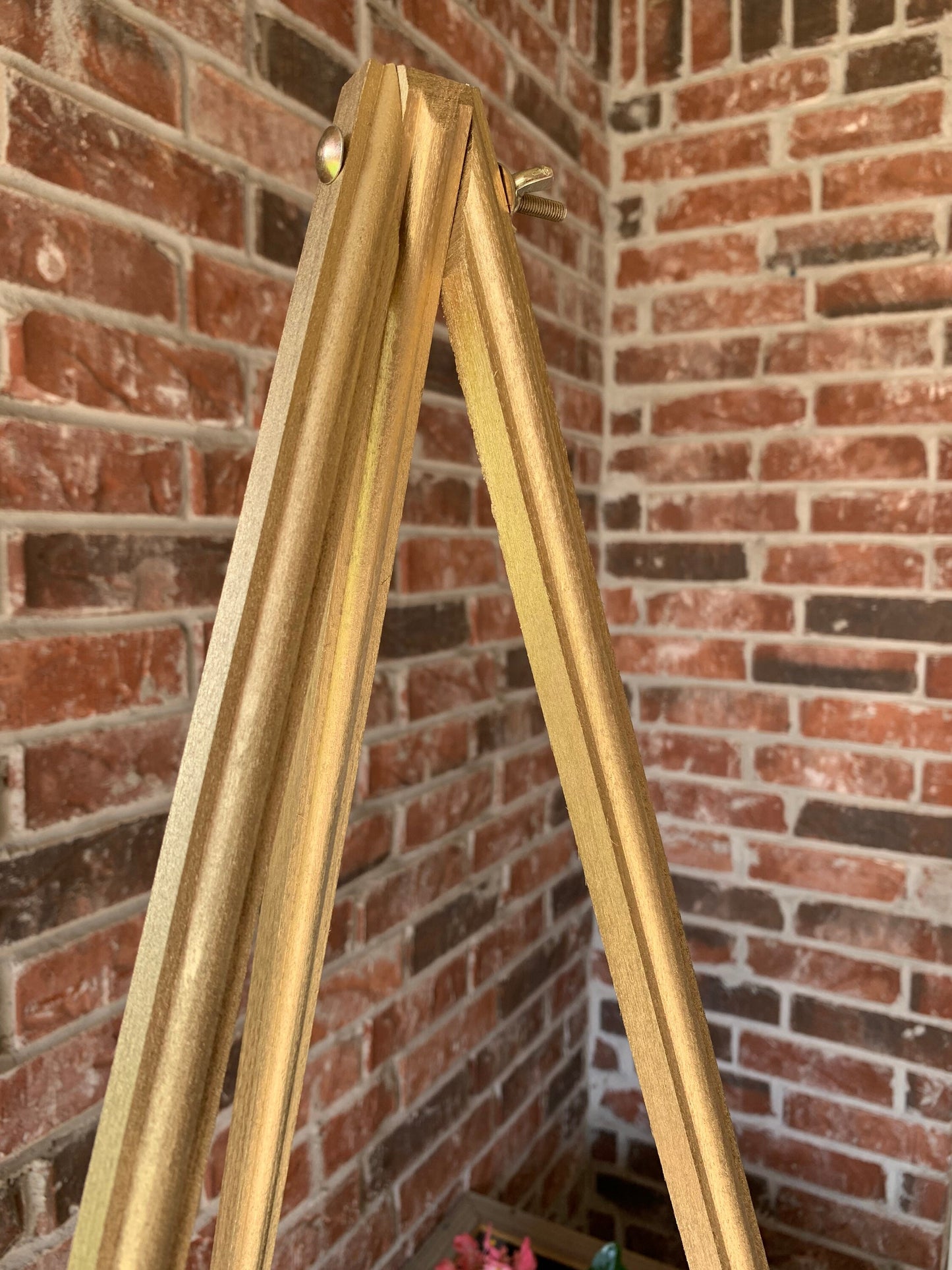 Wood Floor Easel, Wedding Sign Stand, Art Easel, Metallic Gold