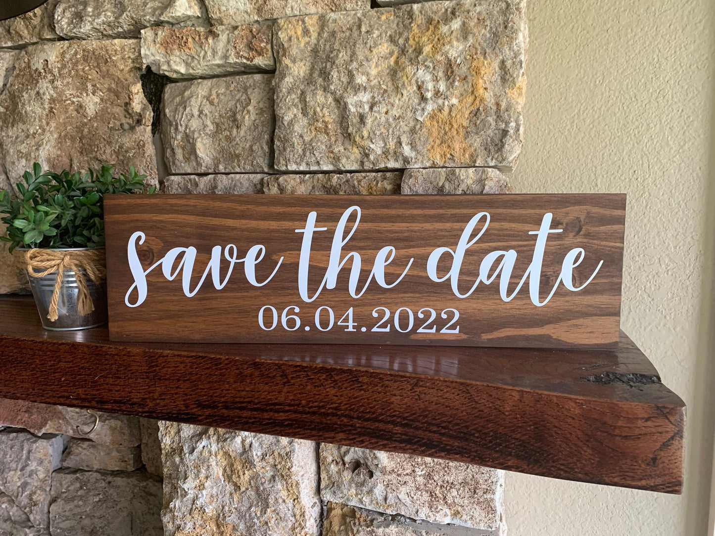 Save the Date Sign, Wedding Announcement Sign, Engagement Photo Prop, Rustic Wedding Decor