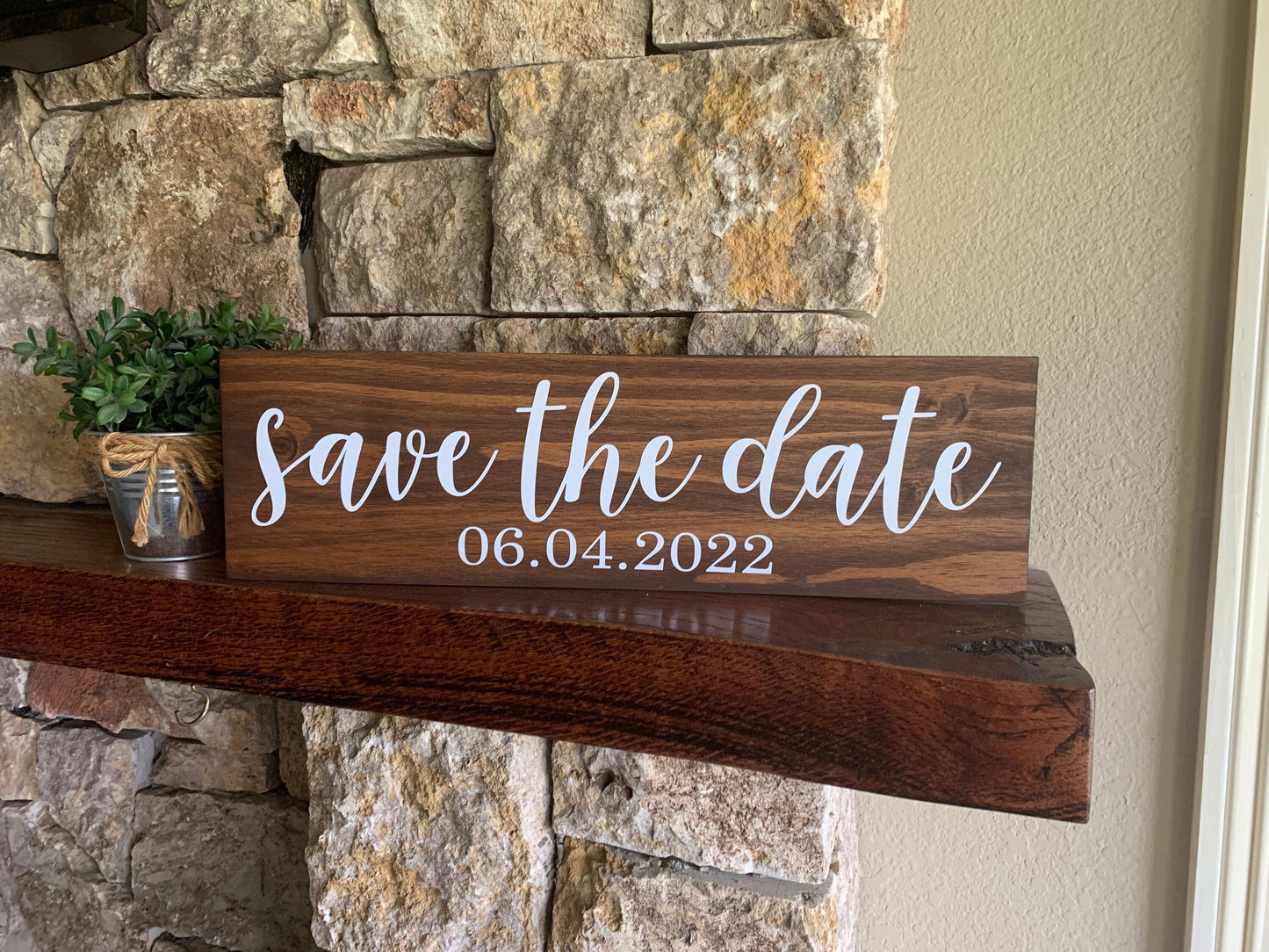 Save the Date Sign, Wedding Announcement Sign, Engagement Photo Prop, Rustic Wedding Decor