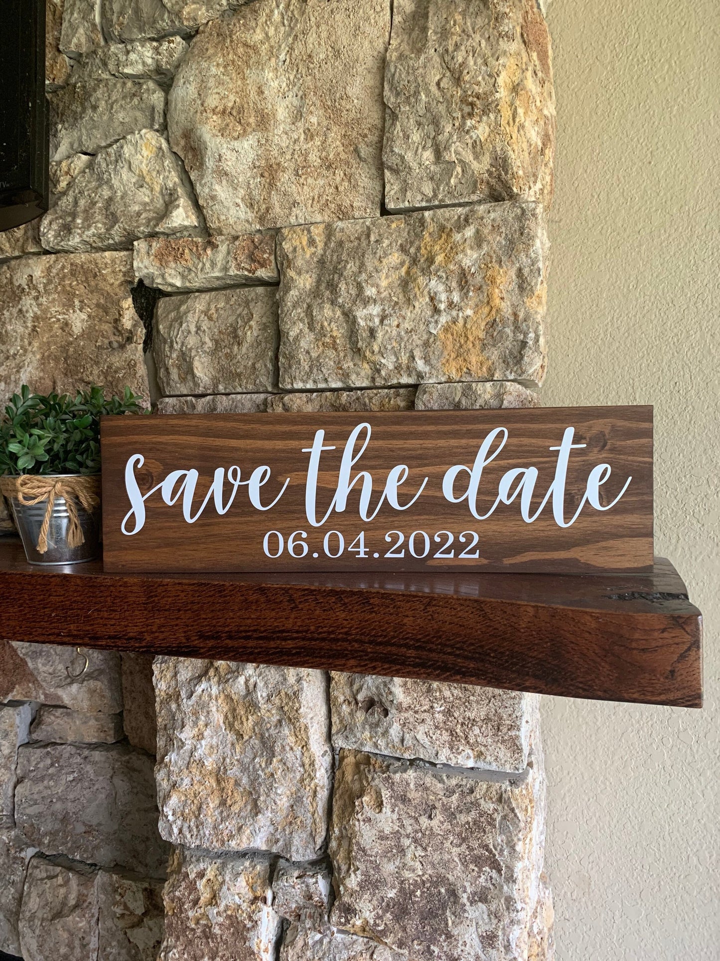 Save the Date Sign, Wedding Announcement Sign, Engagement Photo Prop, Rustic Wedding Decor