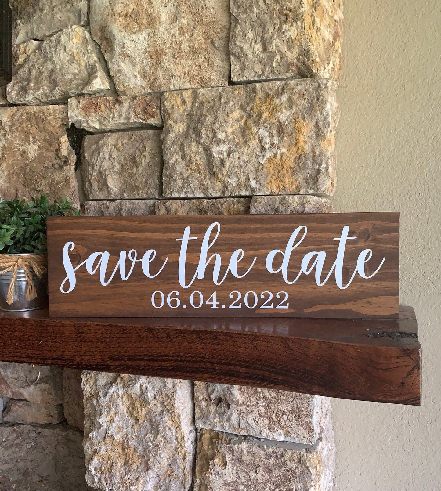 Save the Date Sign, Wedding Announcement Sign, Engagement Photo Prop, Rustic Wedding Decor