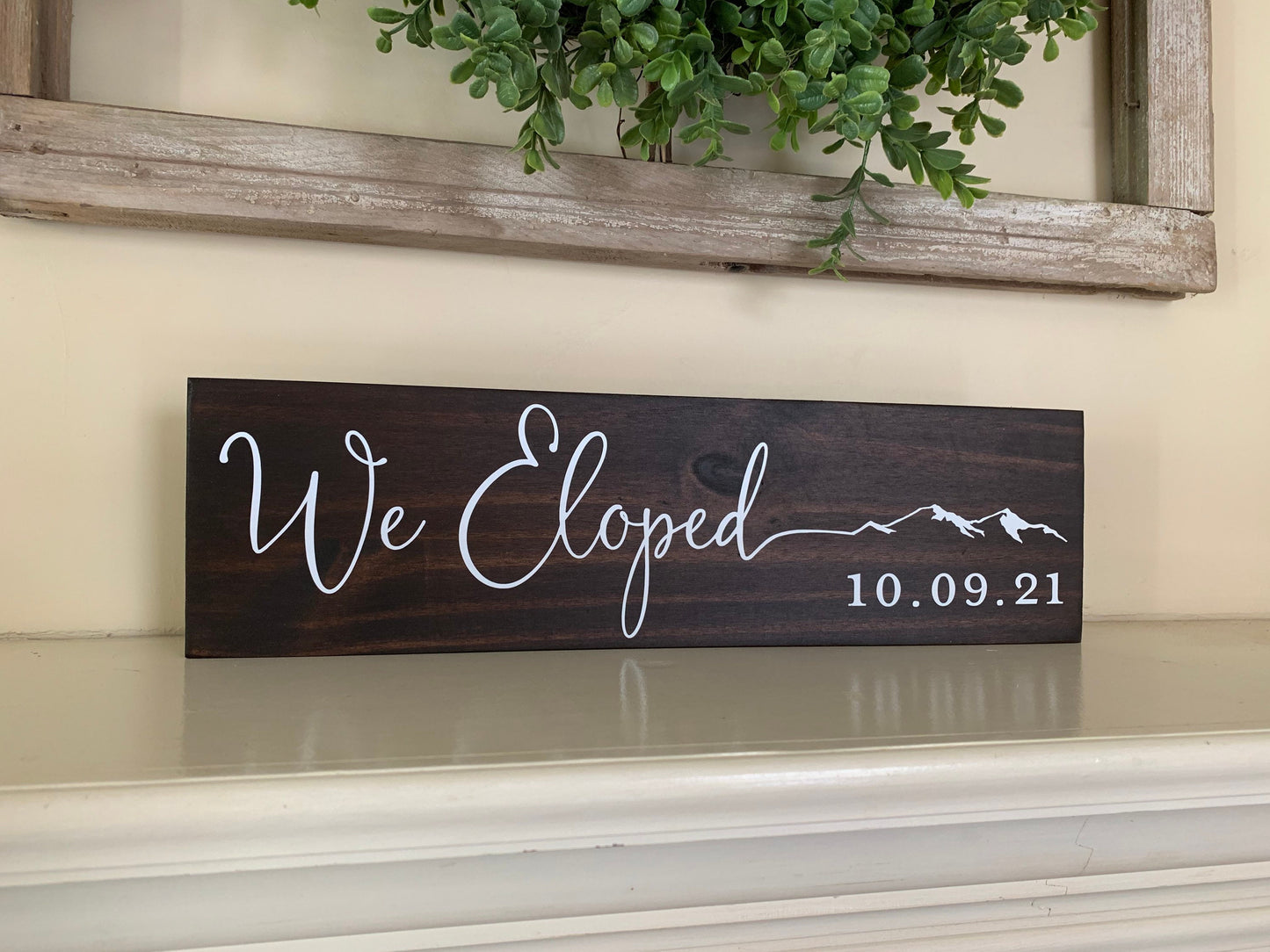 We Eloped Sign, Elopement Announcement Sign, Mountain Elopement, (Kona Color Shown)