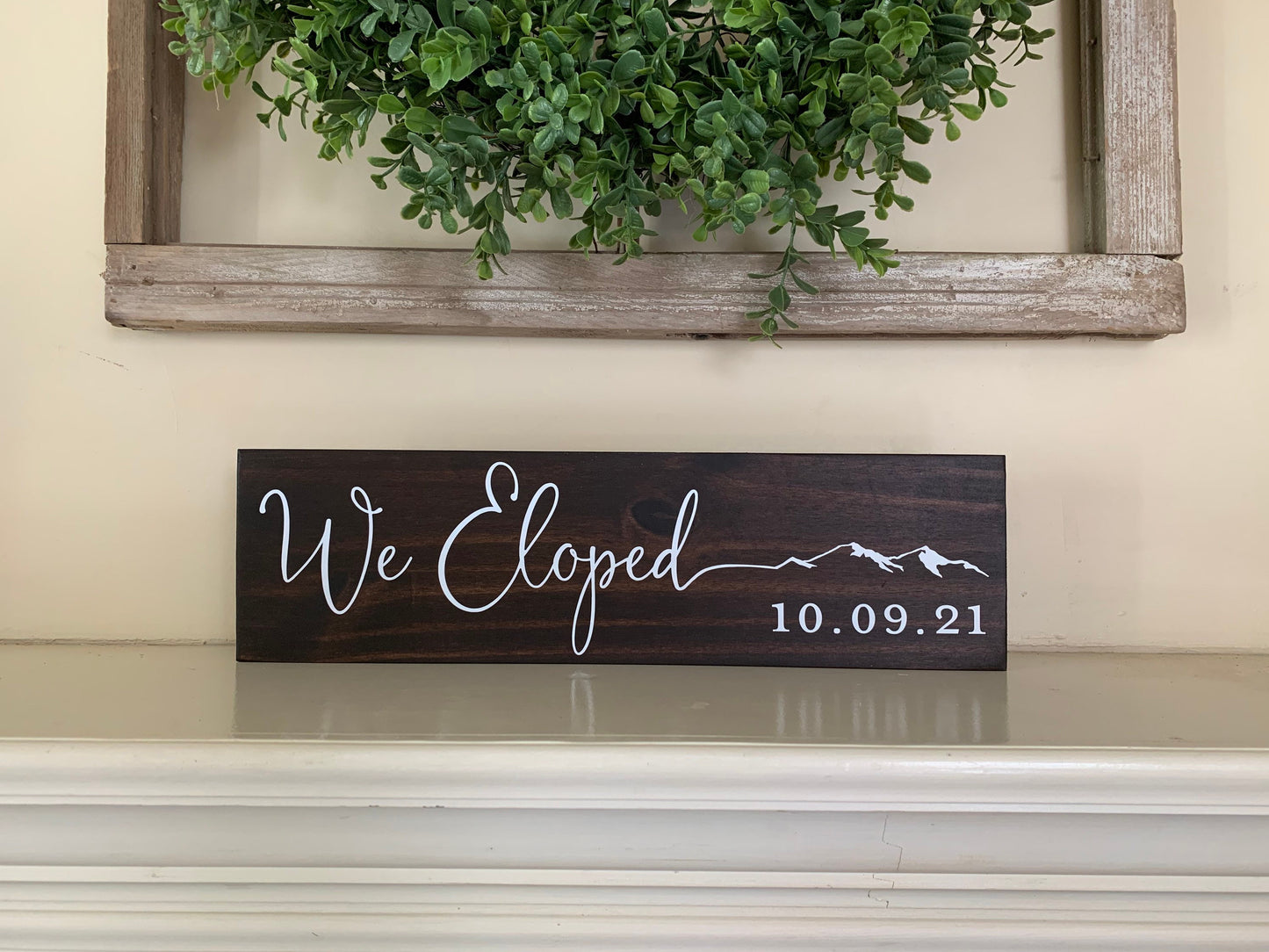 We Eloped Sign, Elopement Announcement Sign, Mountain Elopement, (Kona Color Shown)