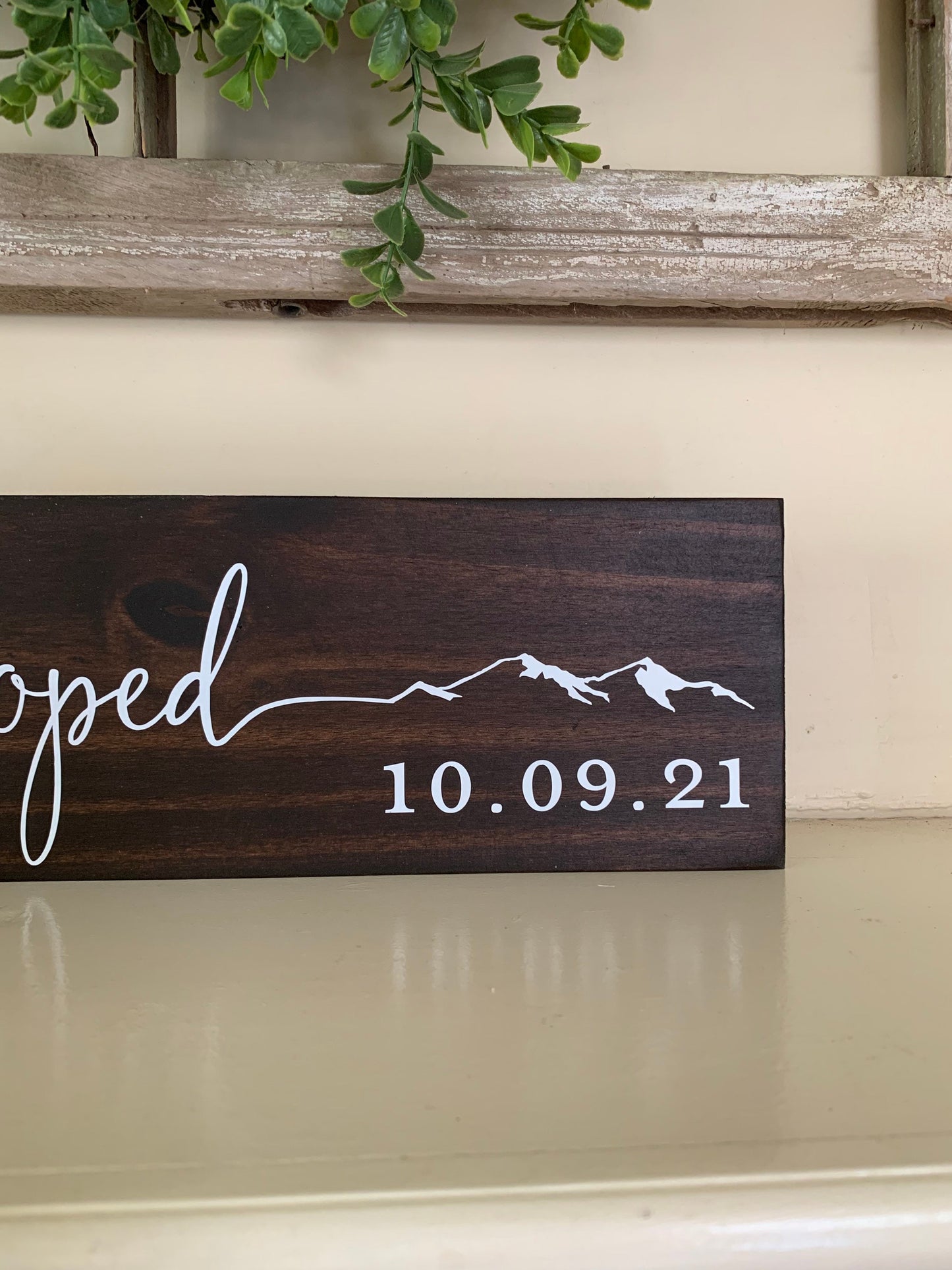 We Eloped Sign, Elopement Announcement Sign, Mountain Elopement, (Kona Color Shown)