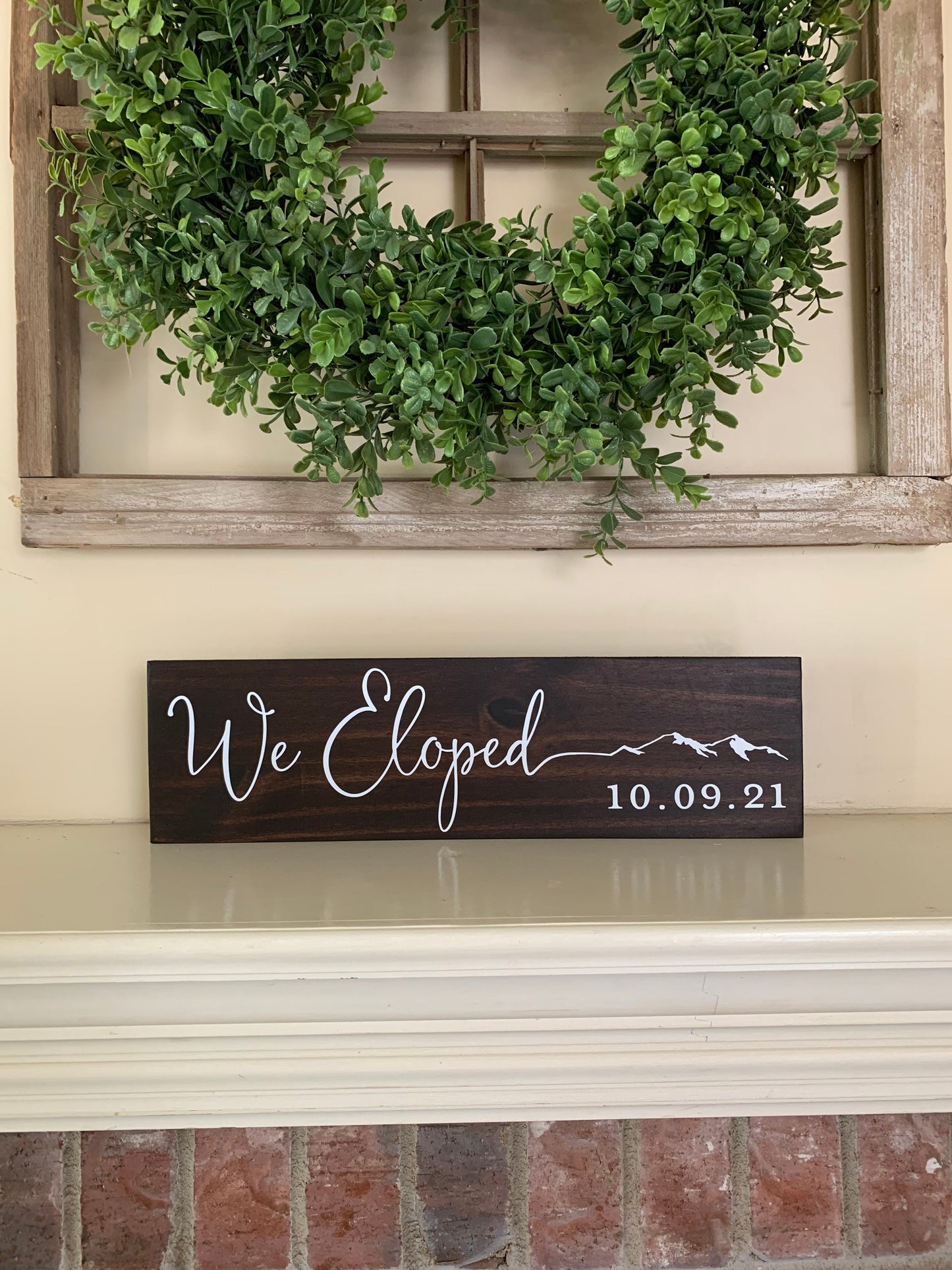 We Eloped Sign, Elopement Announcement Sign, Mountain Elopement, (Kona Color Shown)