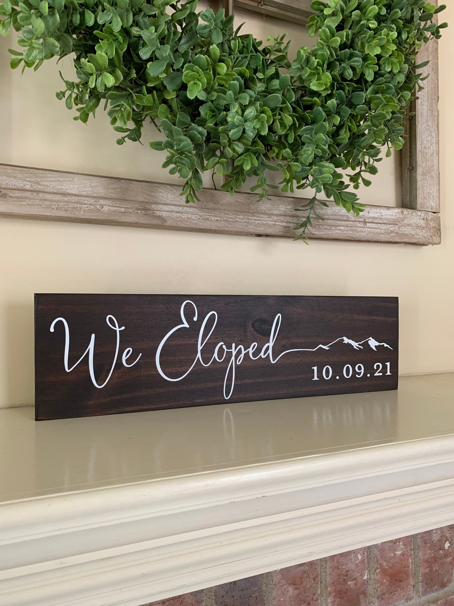 We Eloped Sign, Elopement Announcement Sign, Mountain Elopement, (Kona Color Shown)