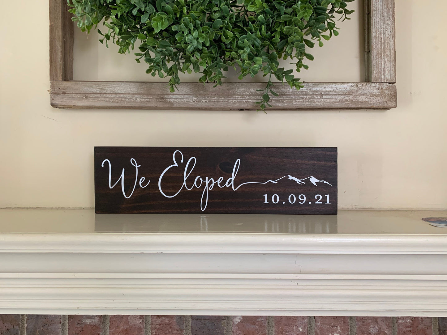 We Eloped Sign, Elopement Announcement Sign, Mountain Elopement, (Kona Color Shown)