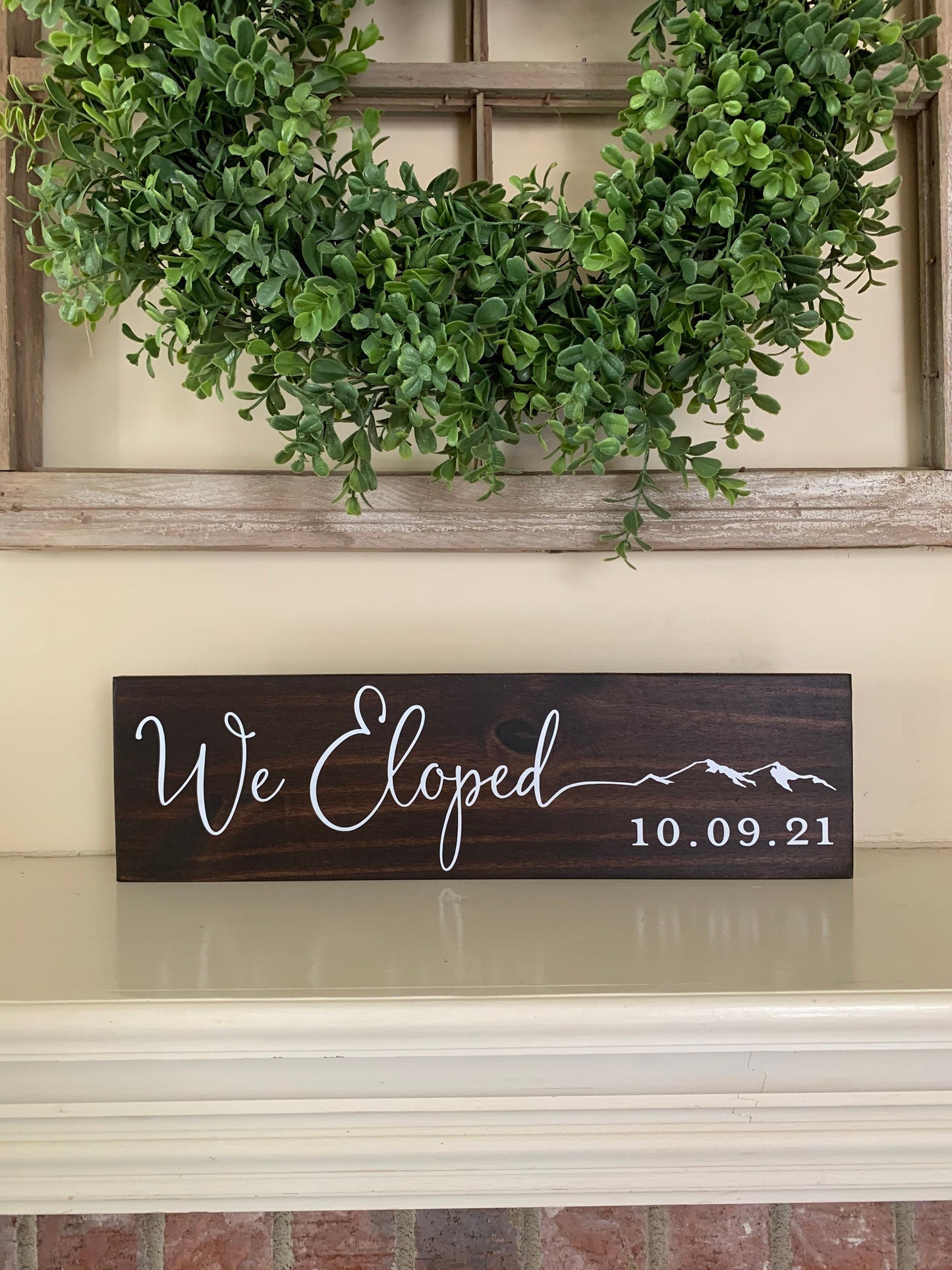 We Eloped Sign, Elopement Announcement Sign, Mountain Elopement, (Kona Color Shown)