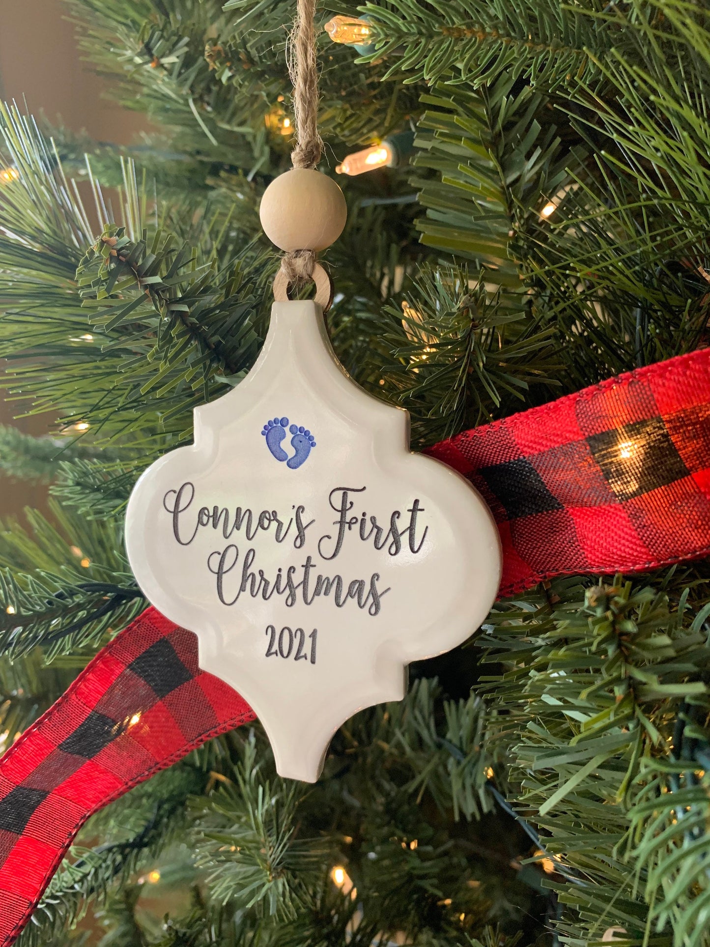 Baby's First Christmas Ornament  |  Porcelain Ornament