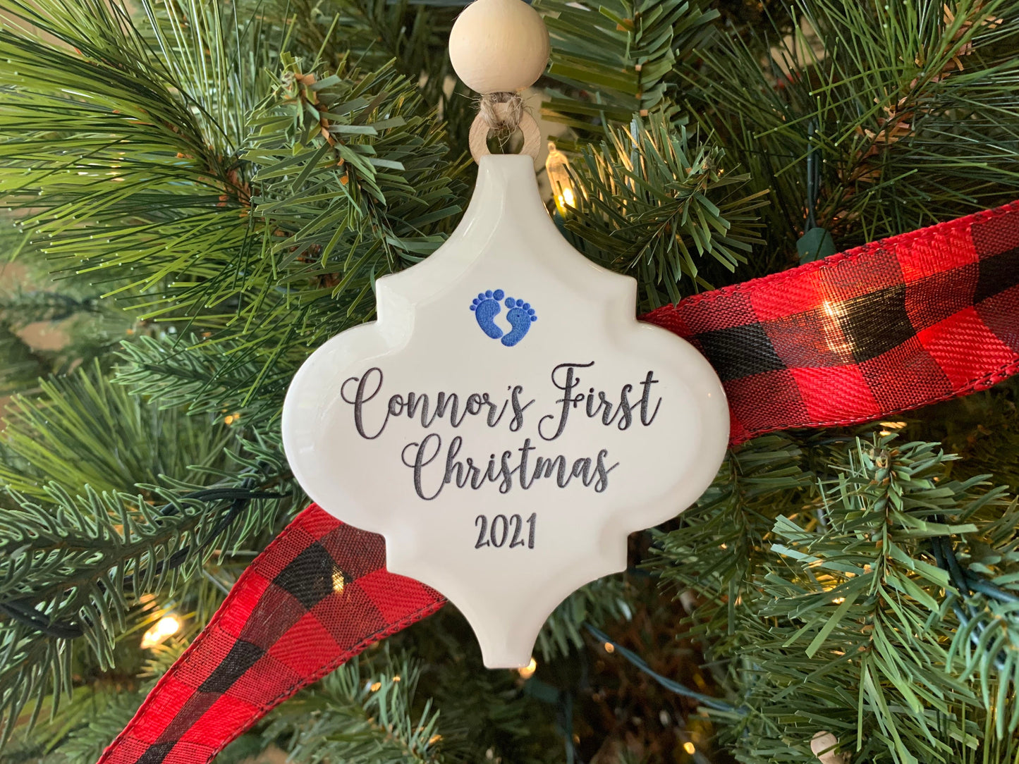 Baby's First Christmas Ornament  |  Porcelain Ornament