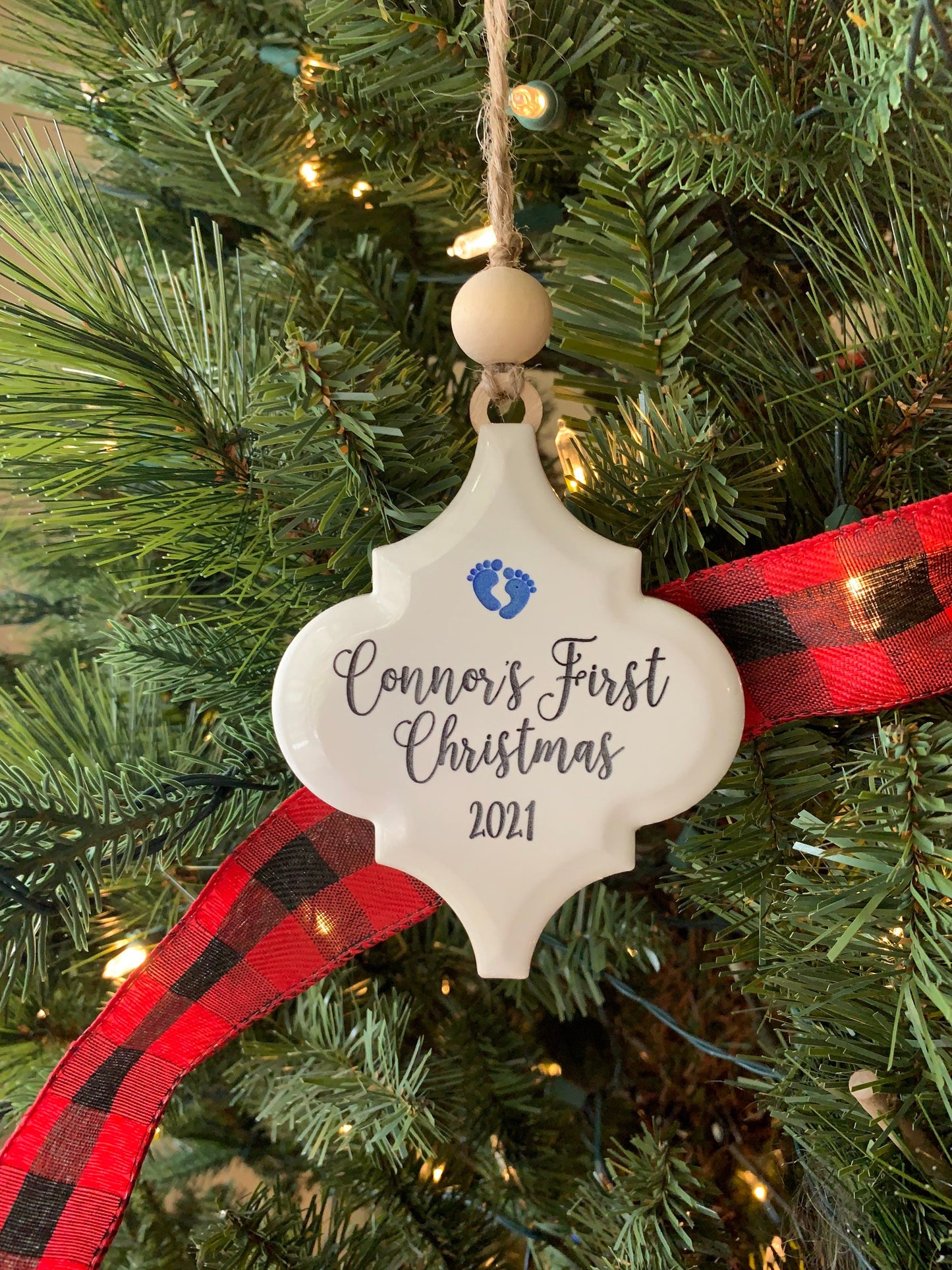 Baby's First Christmas Ornament  |  Porcelain Ornament