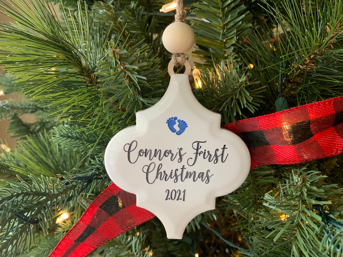 Baby's First Christmas Ornament  |  Porcelain Ornament