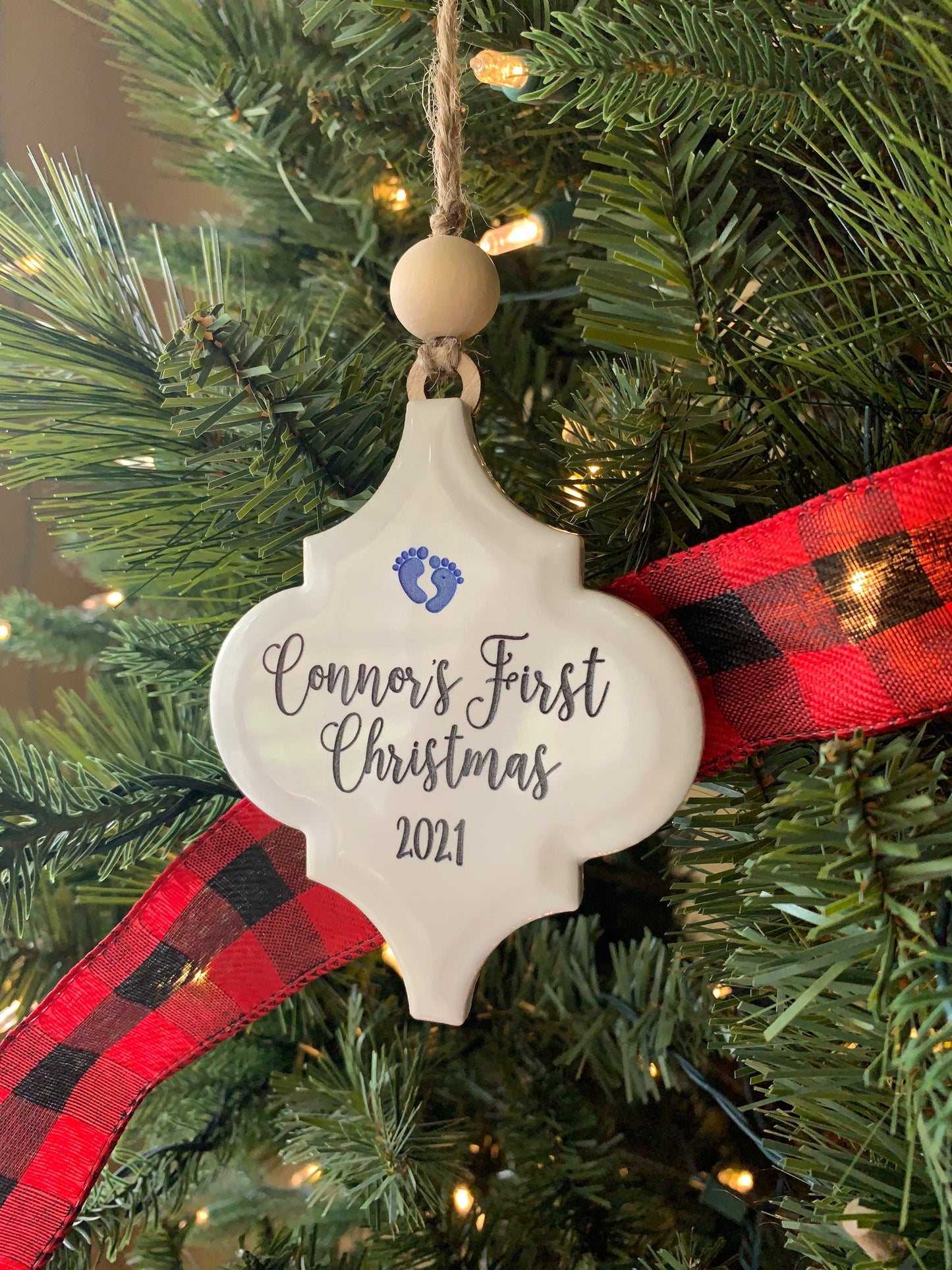 Baby's First Christmas Ornament  |  Porcelain Ornament