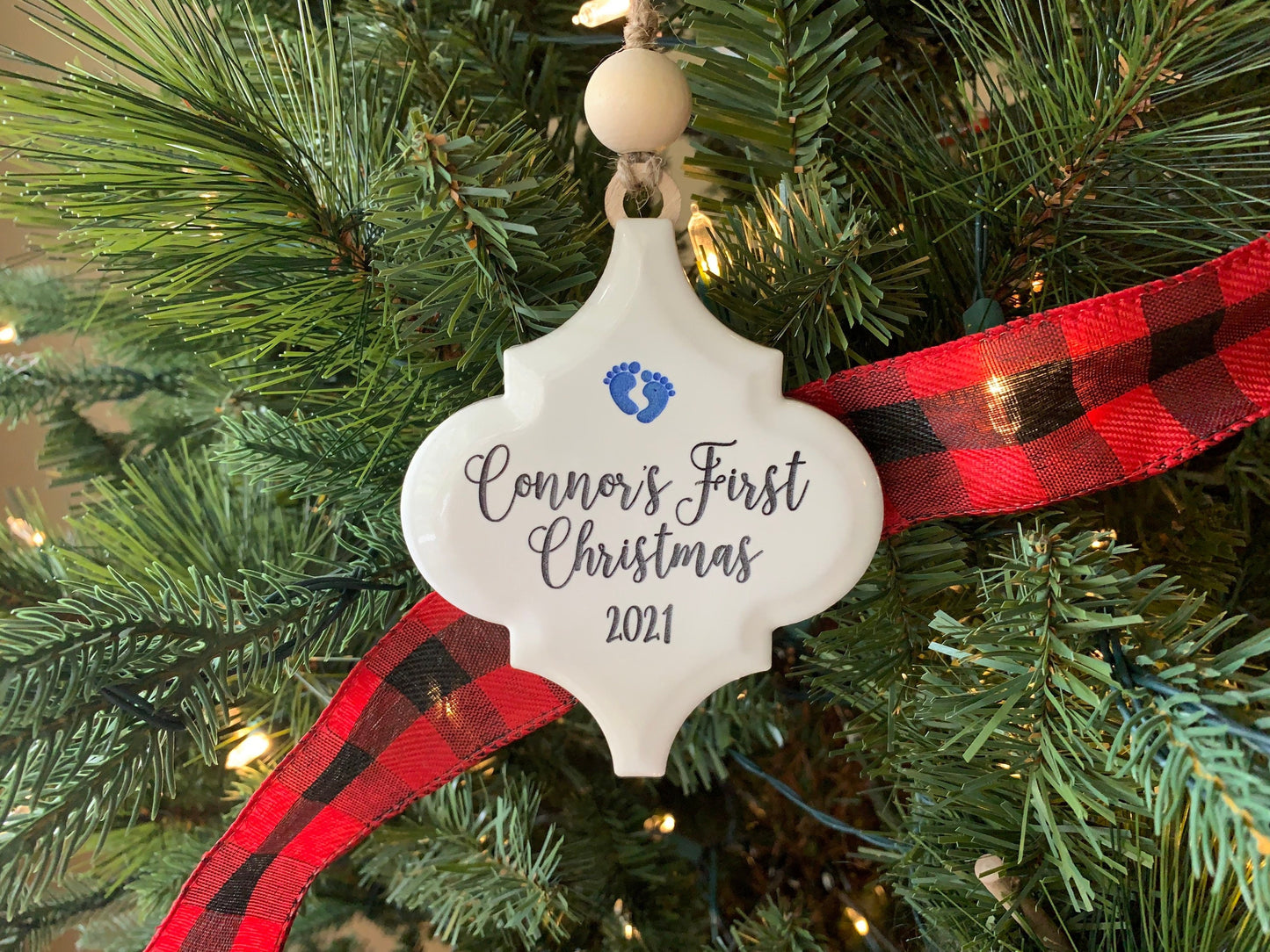 Baby's First Christmas Ornament  |  Porcelain Ornament