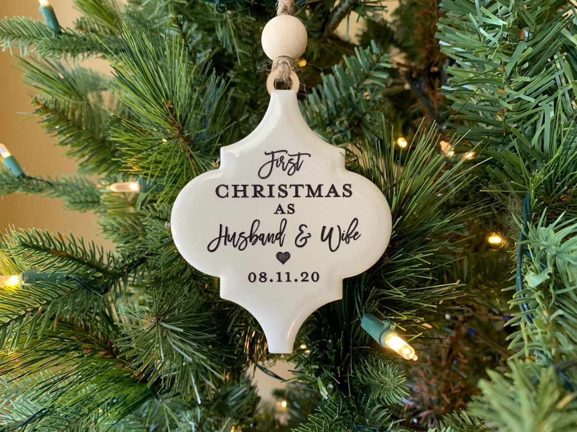 Personalized Christmas Ornament, New Home, First Christmas Married, Mr and Mrs Ornament, Corporate Christmas Gift