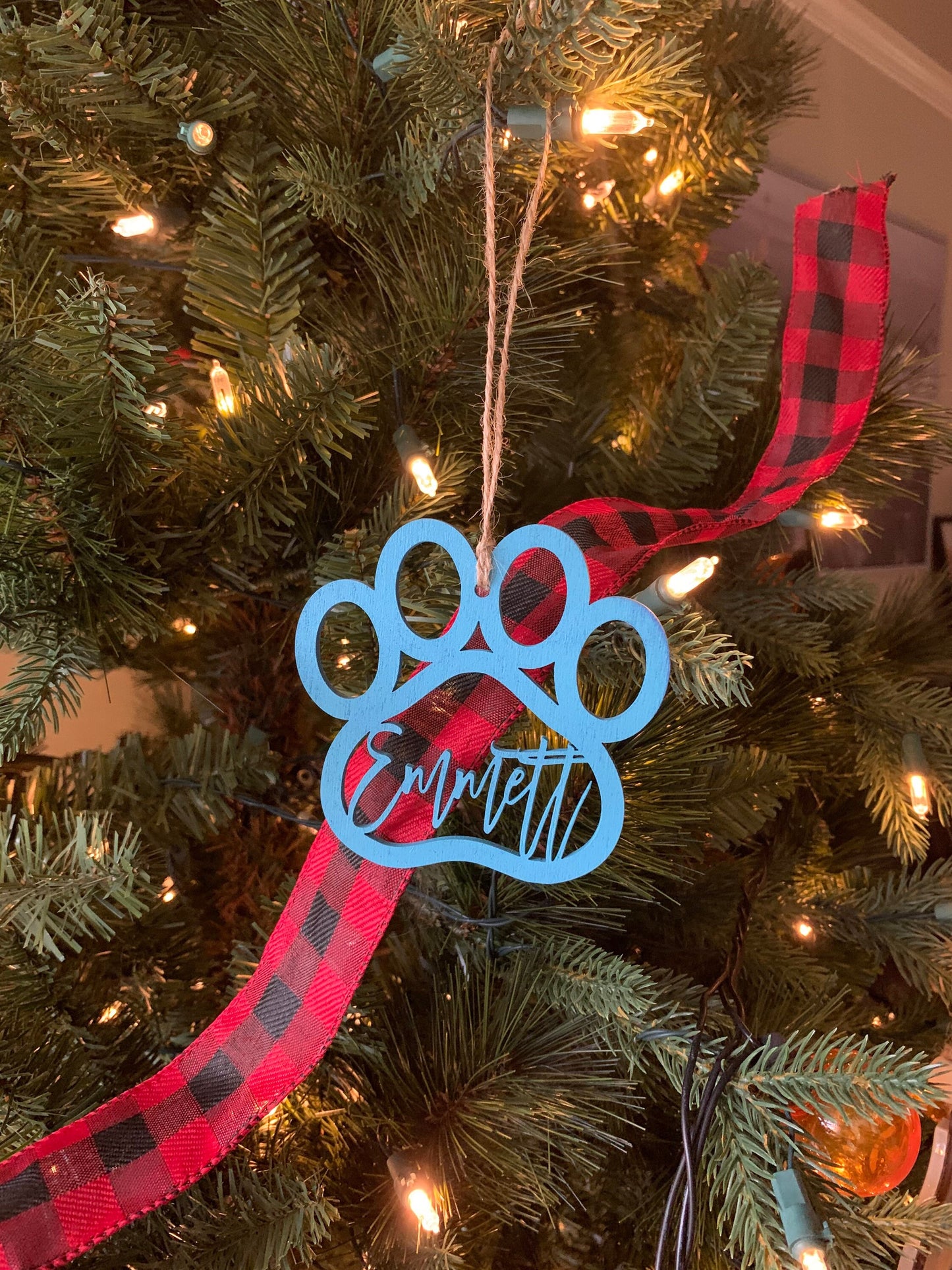 Personalized Dog Paw Ornament