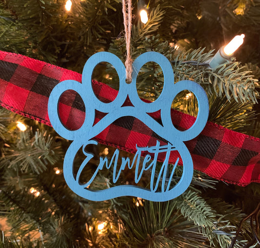 Personalized Dog Paw Ornament