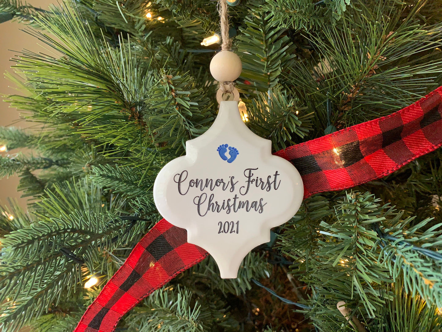 Baby's First Christmas Ornament  |  Porcelain Ornament