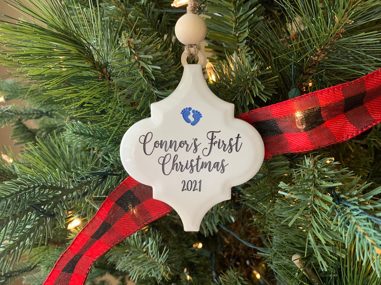 Baby's First Christmas Ornament  |  Porcelain Ornament