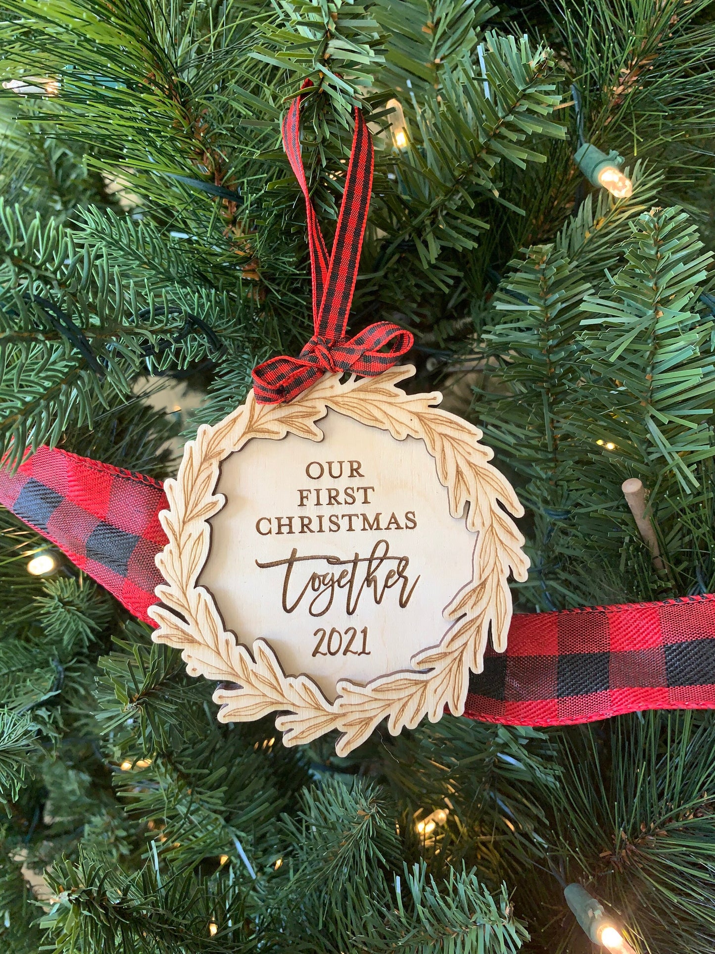 Custom Engraved First Christmas as Parents Ornament